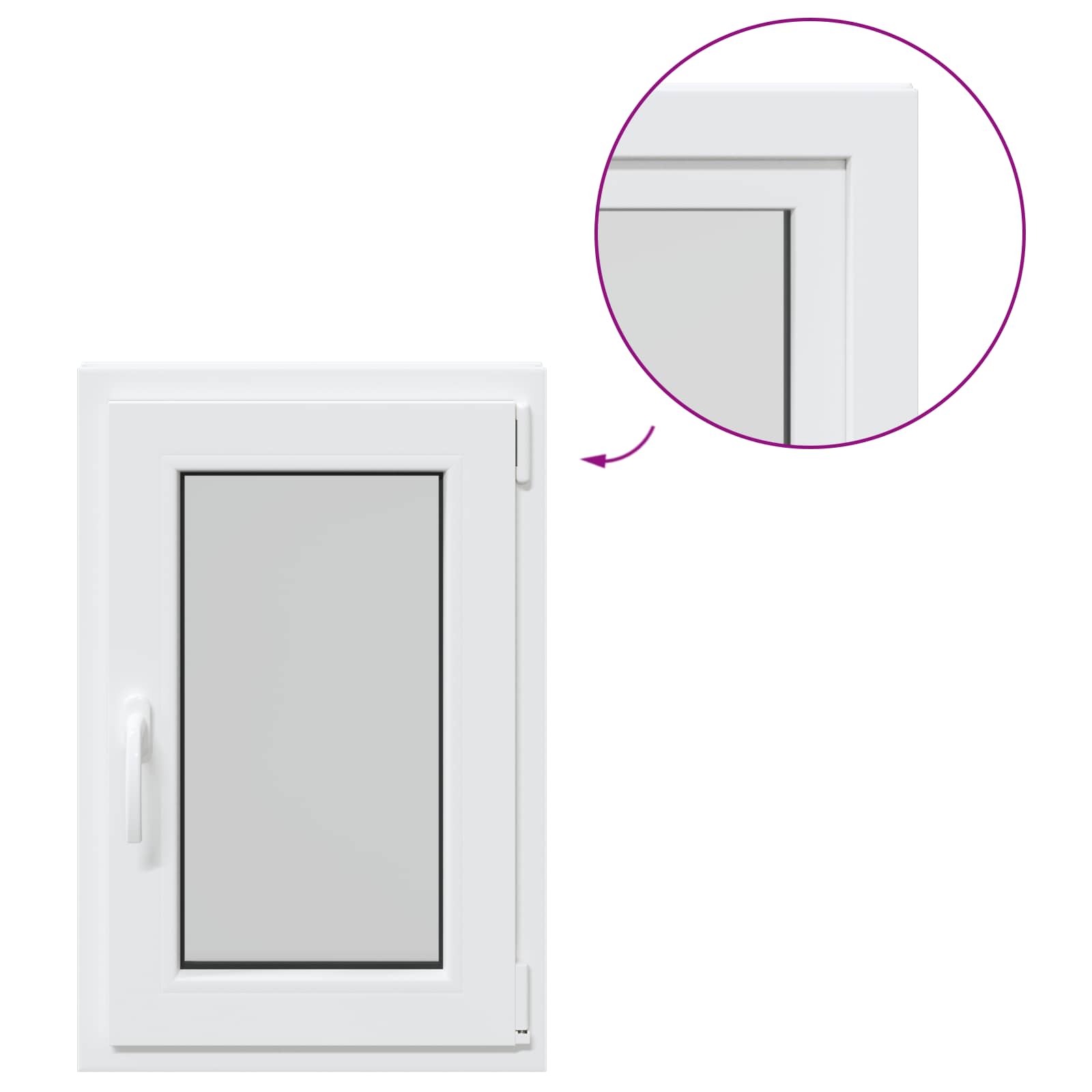 vidaXL Okno piwniczne RISOR 50 x 75 cm PVC i szkło Biały