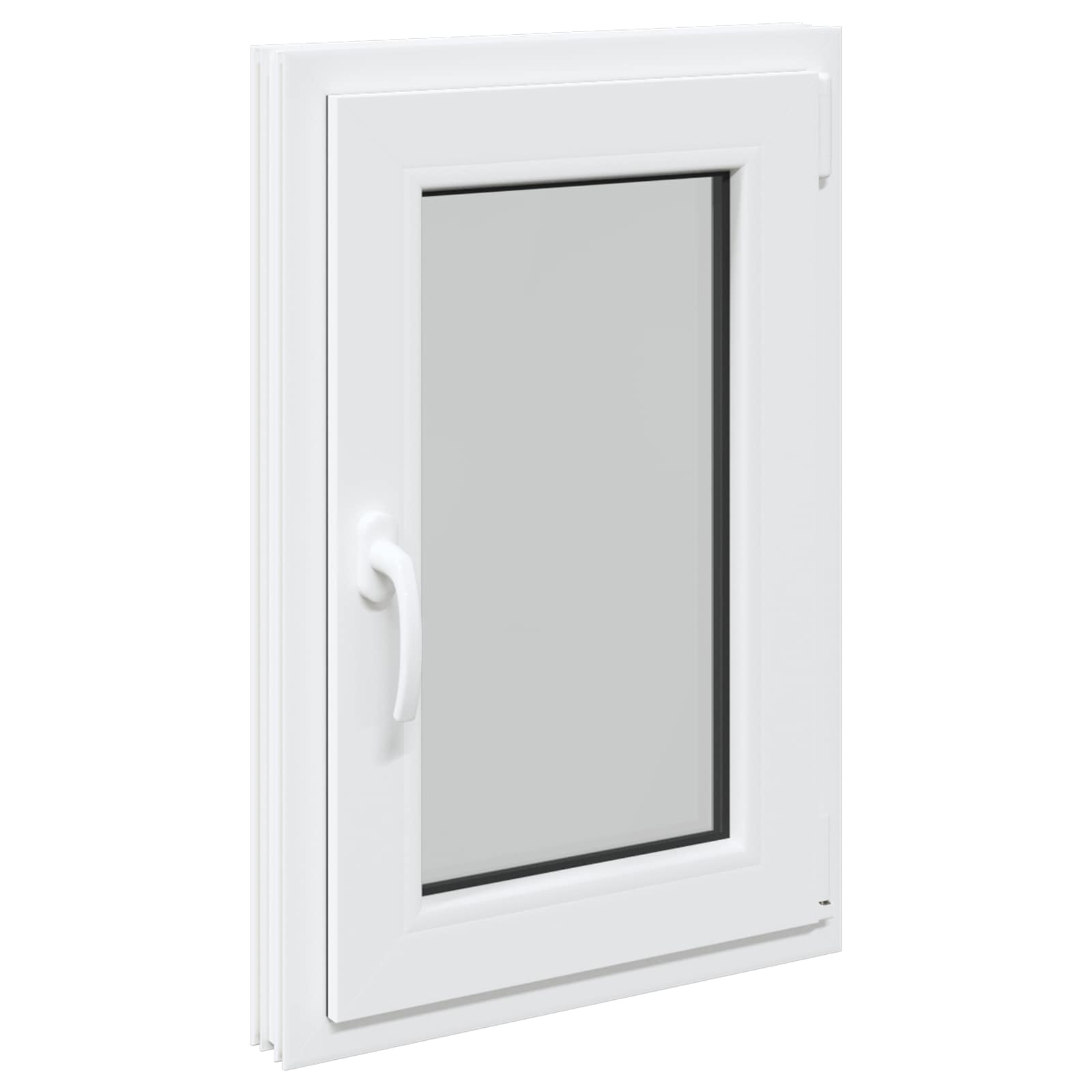 vidaXL Okno piwniczne RISOR 50 x 75 cm PVC i szkło Biały