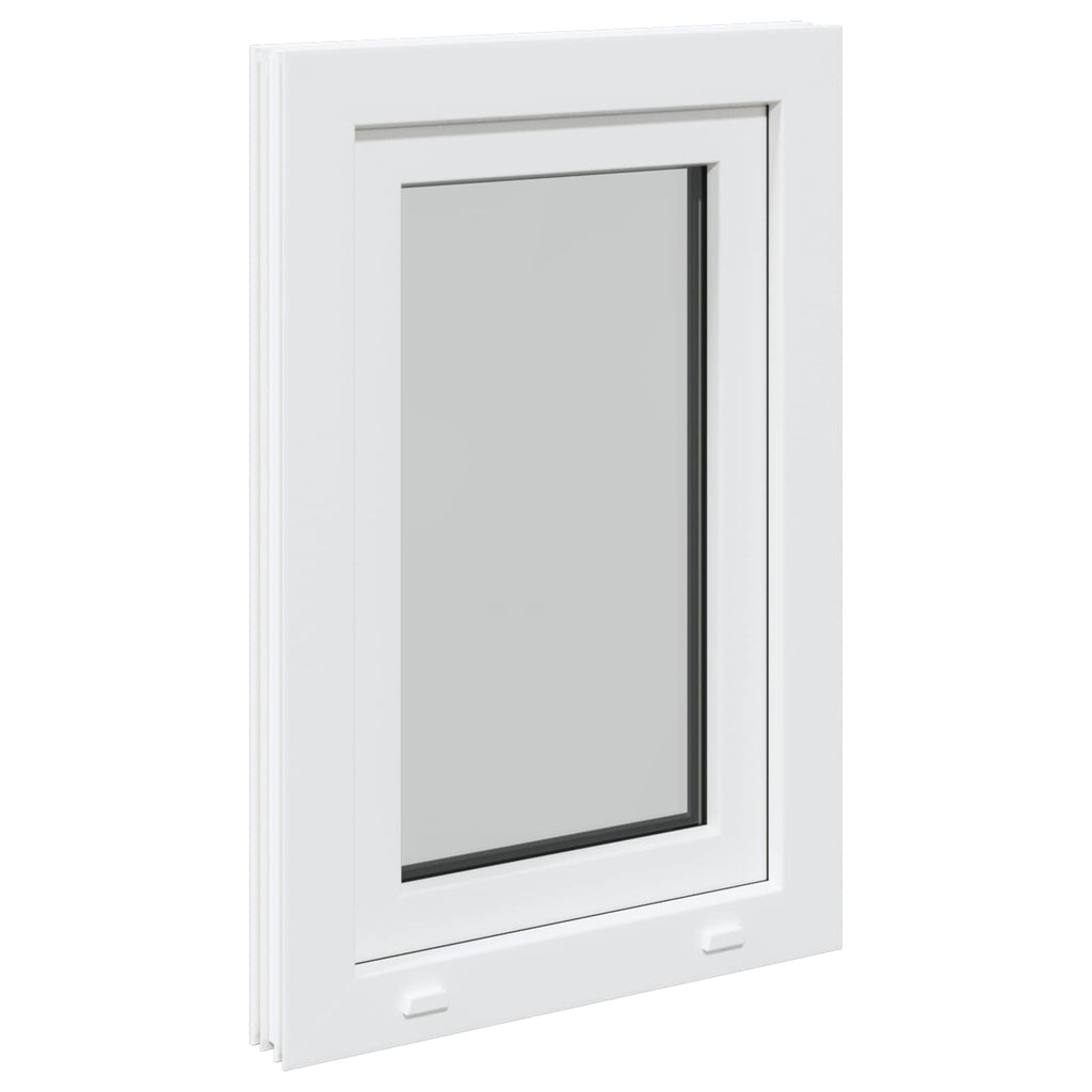 vidaXL Okno piwniczne RISOR 50 x 75 cm PVC i szkło Biały