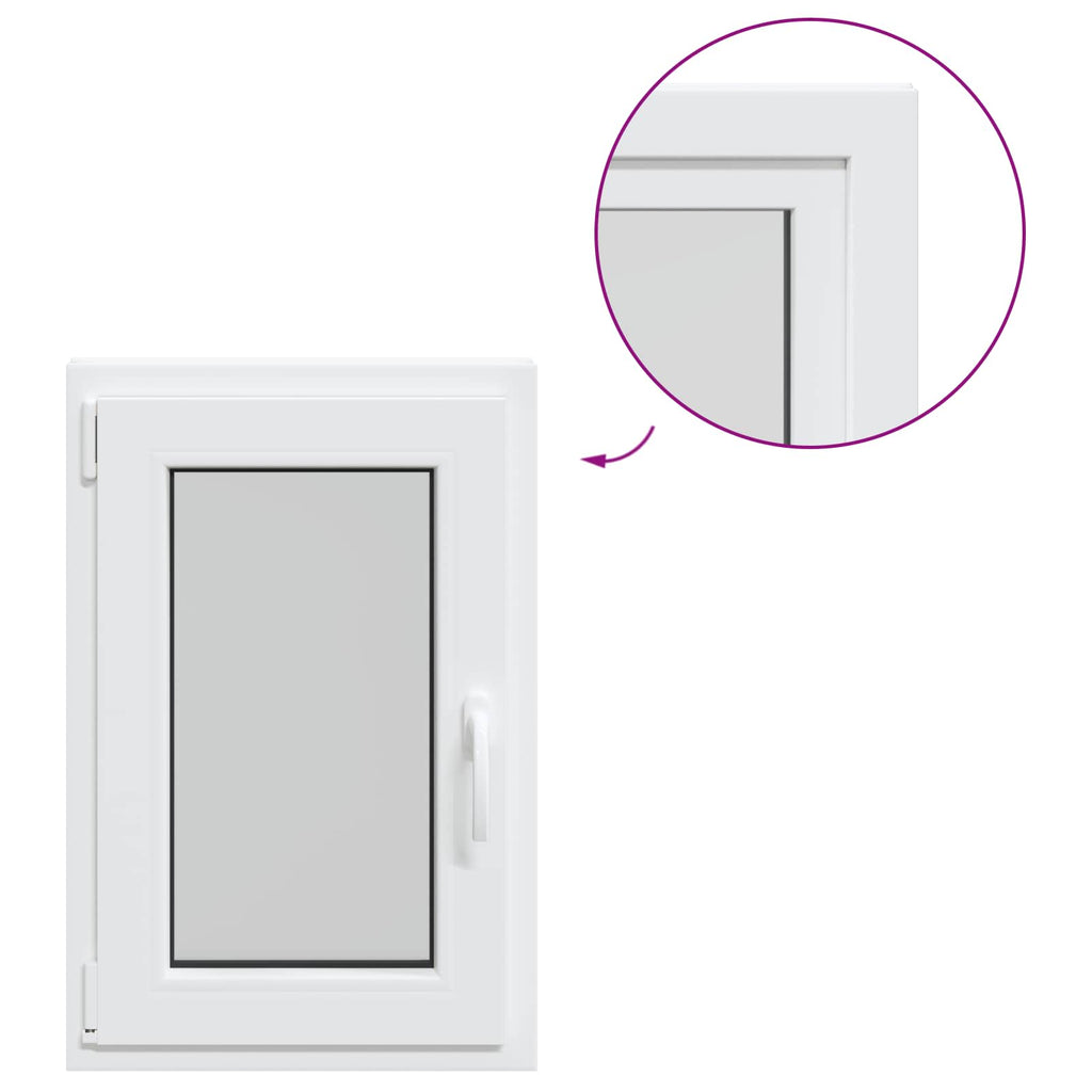 vidaXL Okno piwniczne RISOR 50 x 75 cm PVC i szkło Biały