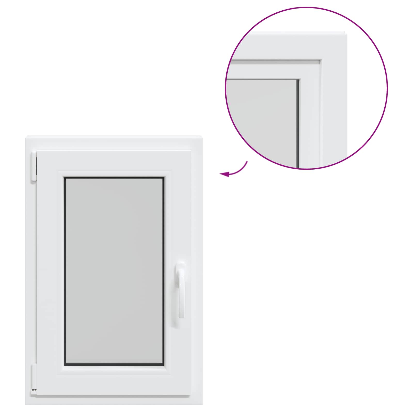 vidaXL Okno piwniczne RISOR 50 x 75 cm PVC i szkło Biały