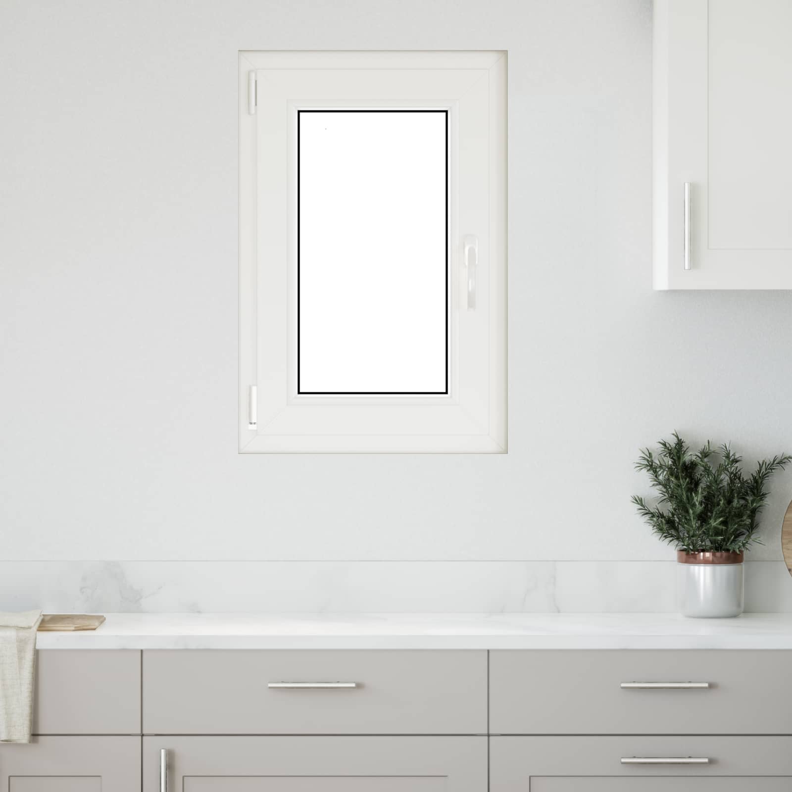 vidaXL Okno piwniczne RISOR 50 x 75 cm PVC i szkło Biały