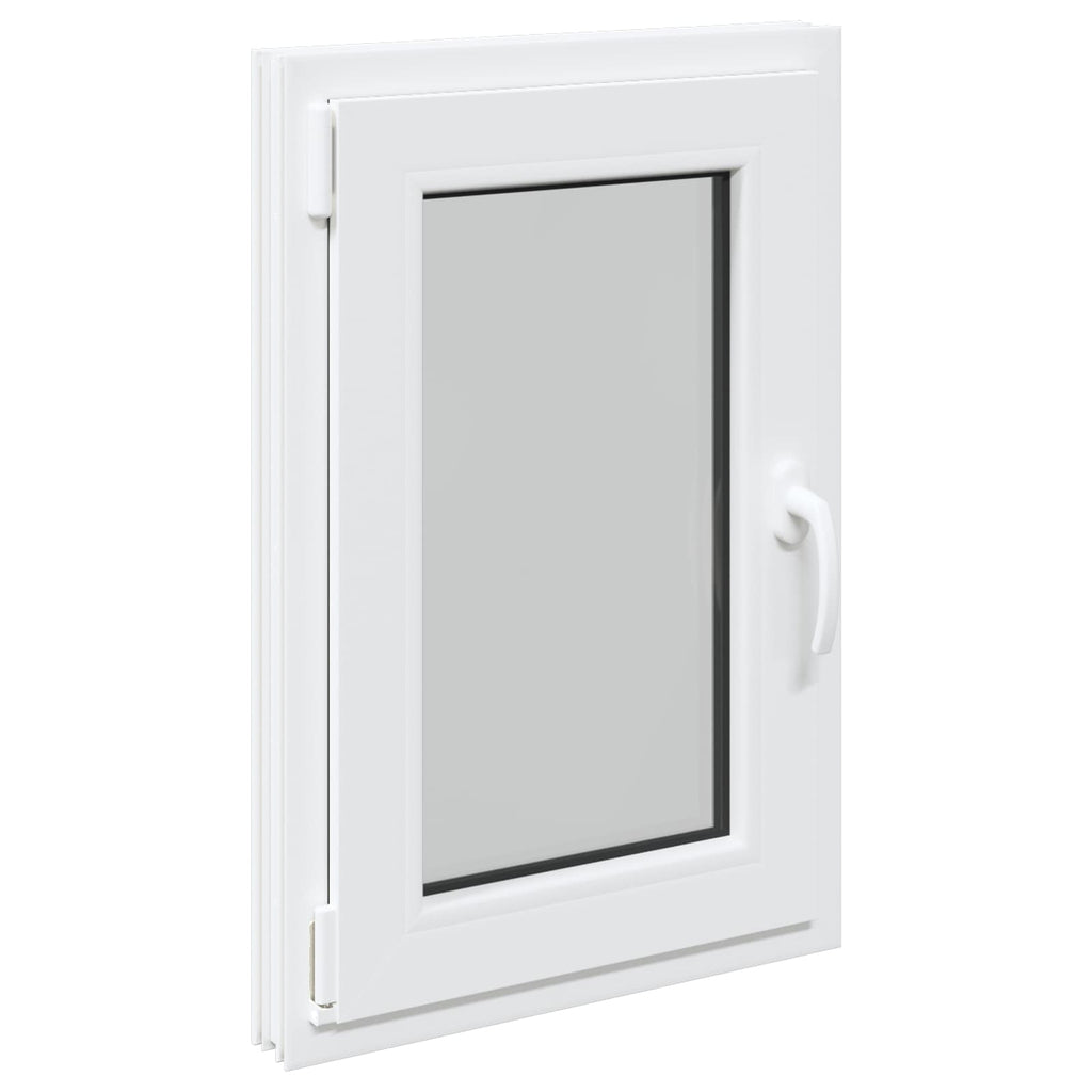 vidaXL Okno piwniczne RISOR 50 x 75 cm PVC i szkło Biały