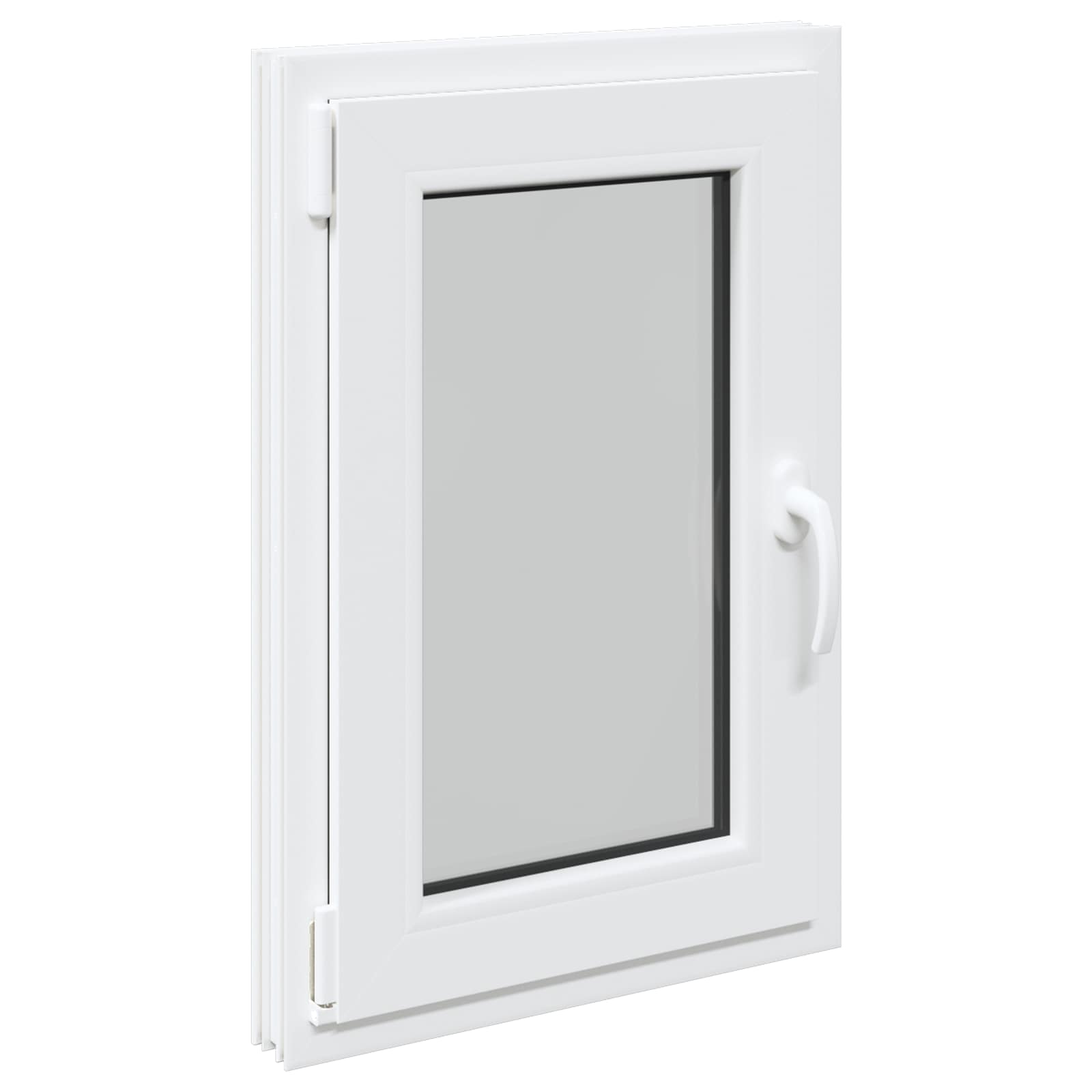 vidaXL Okno piwniczne RISOR 50 x 75 cm PVC i szkło Biały