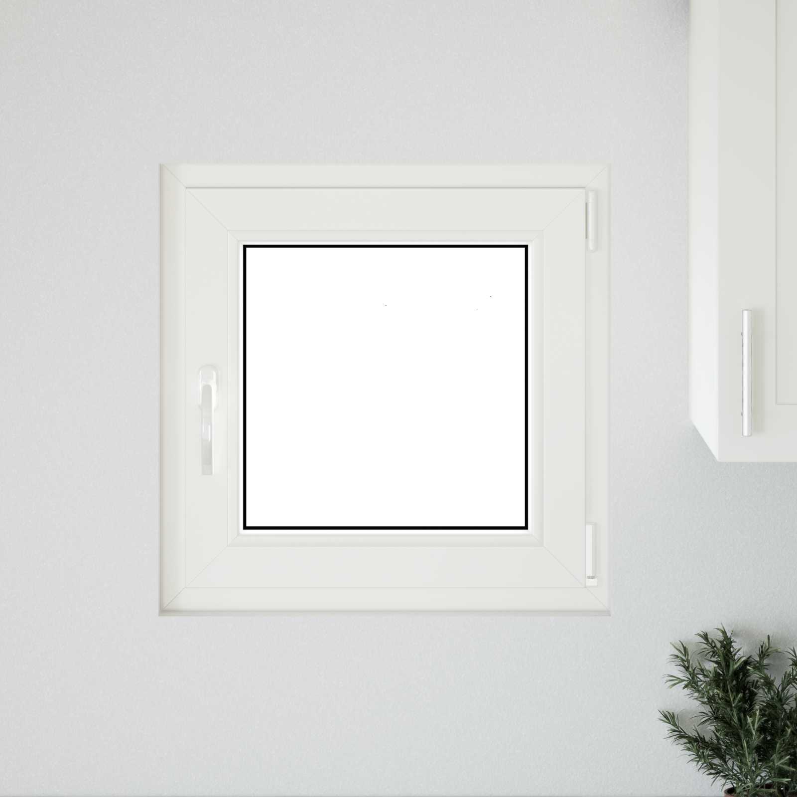 vidaXL Okno piwniczne RISOR 60 x 60 cm PVC i szkło Biały