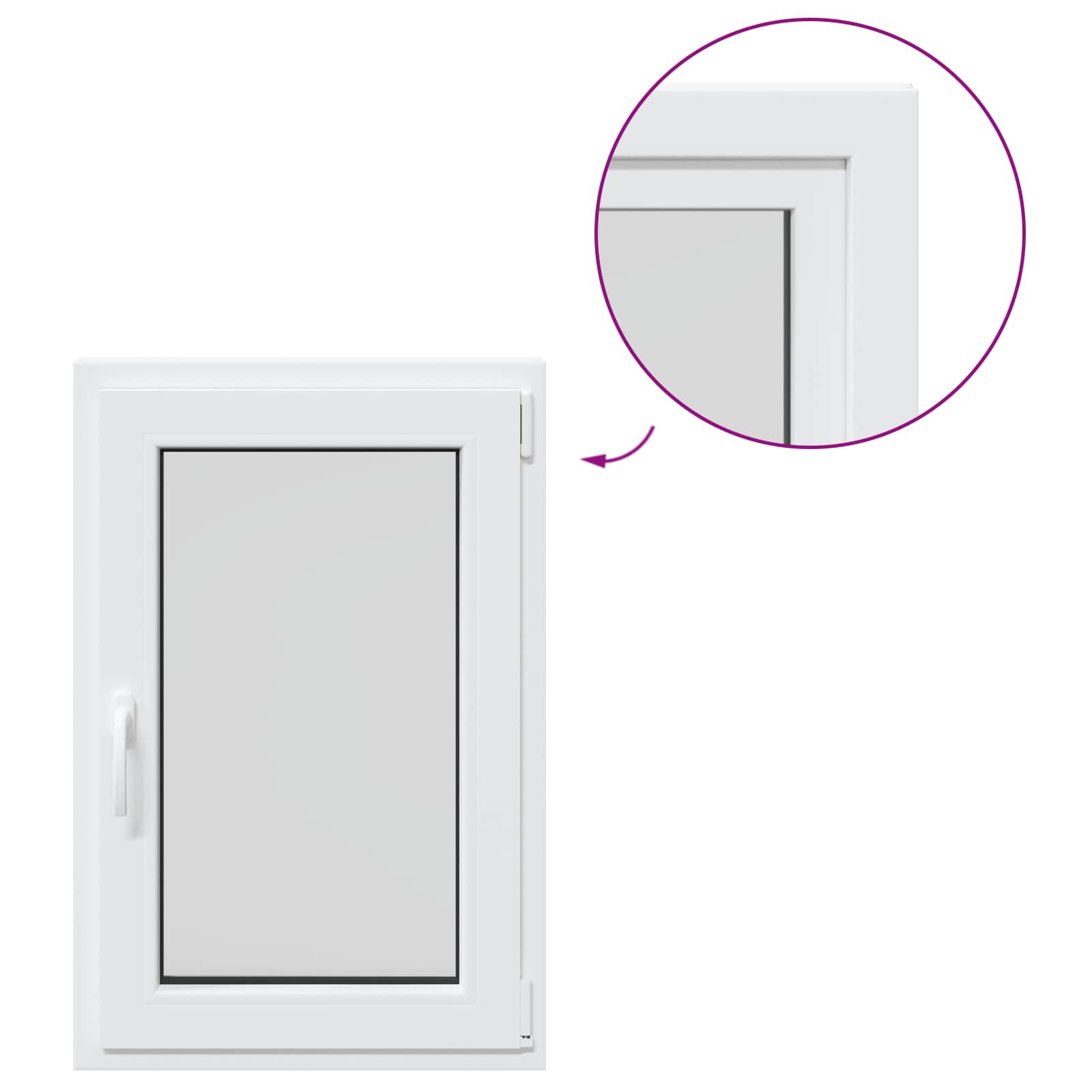 vidaXL Okno piwniczne RISOR 60 x 100 cm PVC i szkło Biały