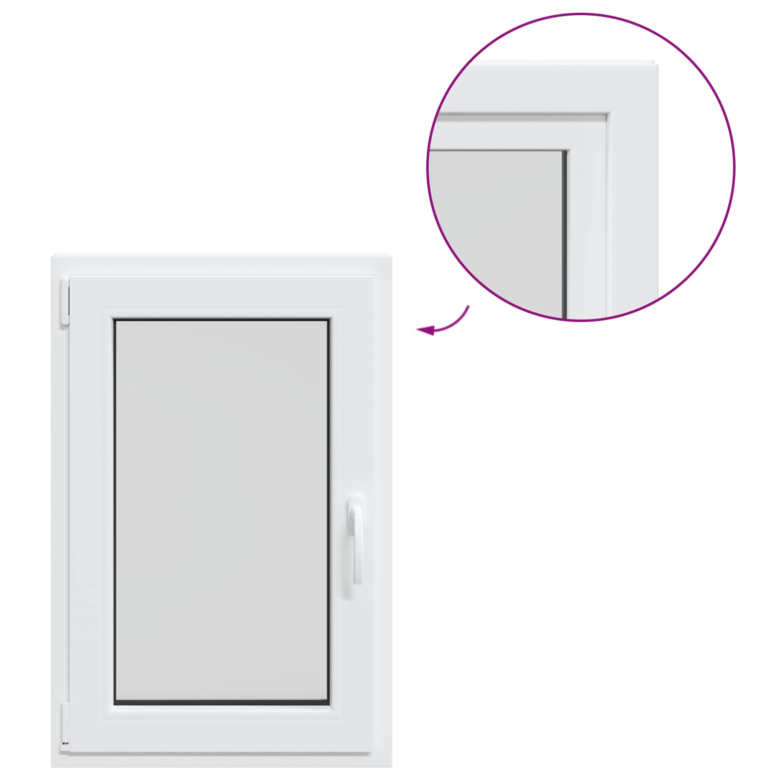 vidaXL Okno piwniczne RISOR 60 x 100 cm PVC i szkło Biały