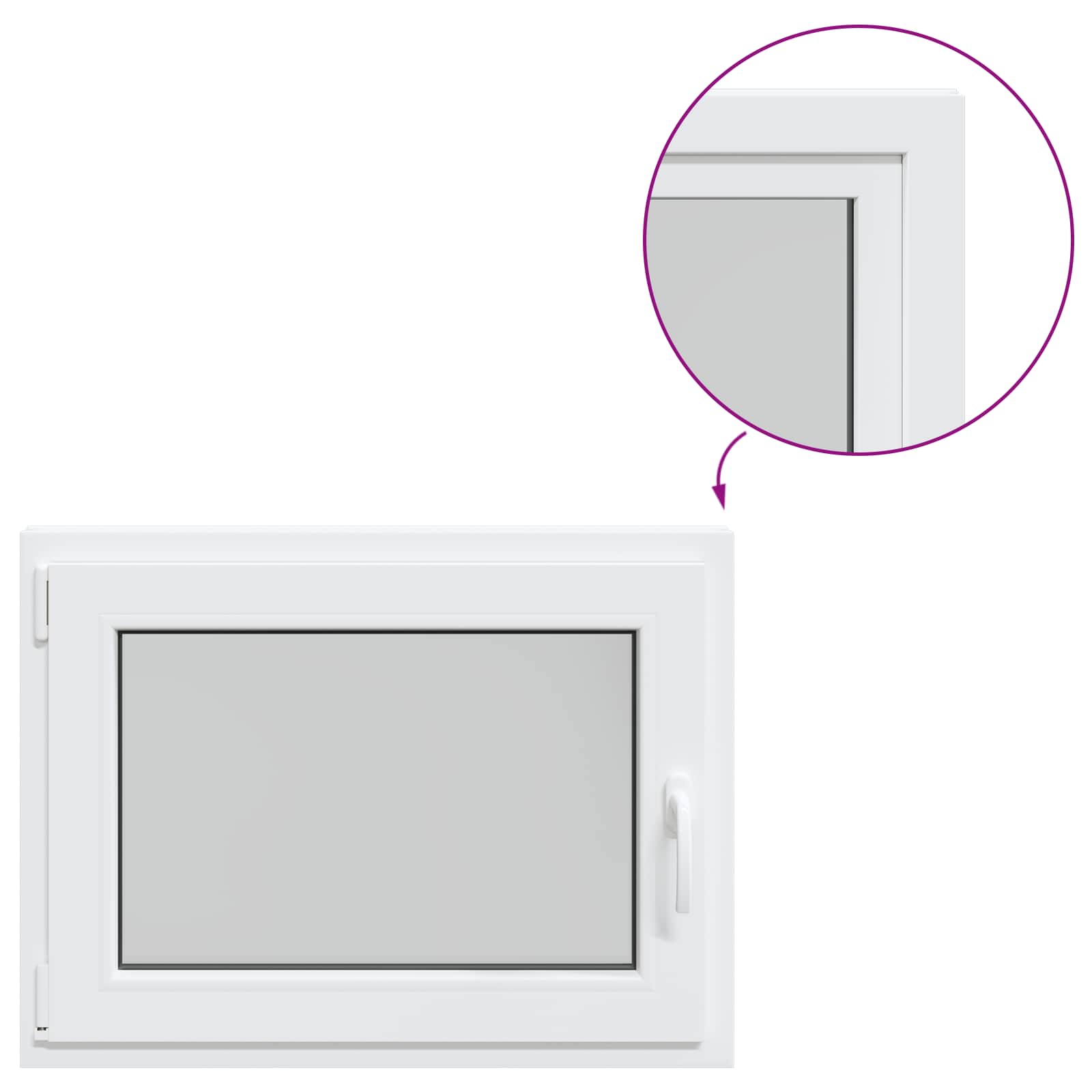 vidaXL Okno piwniczne RISOR 80 x 50 cm PVC i szkło Biały