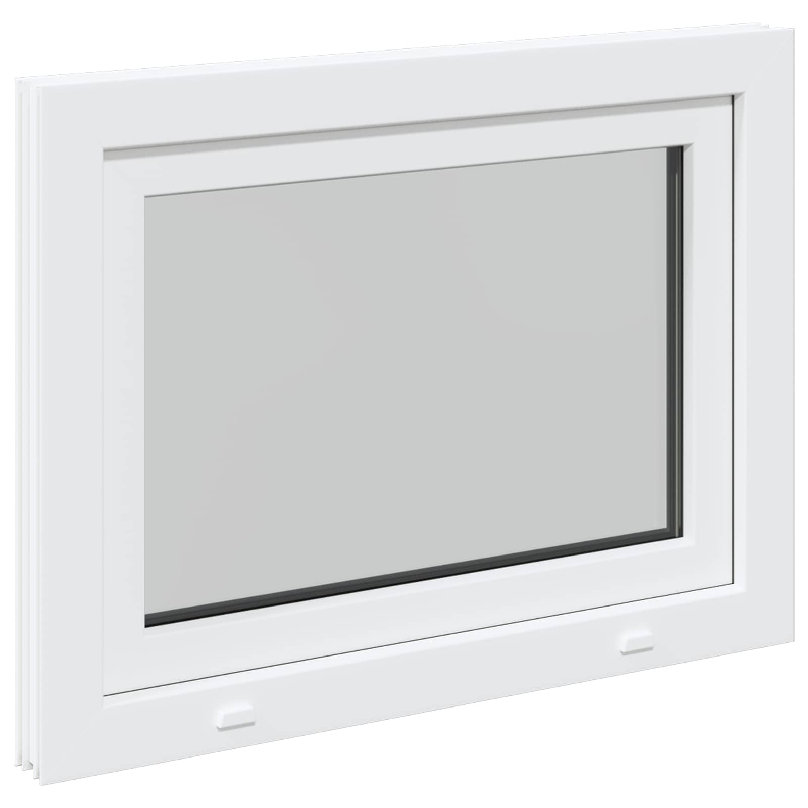 vidaXL Okno piwniczne RISOR 80 x 50 cm PVC i szkło Biały