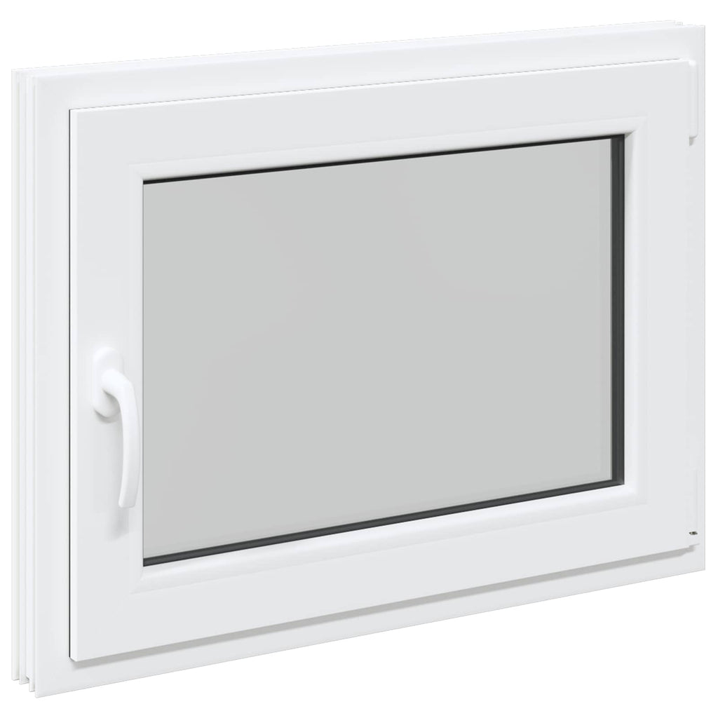 vidaXL Okno piwniczne RISOR 80 x 60 cm PVC i szkło Biały
