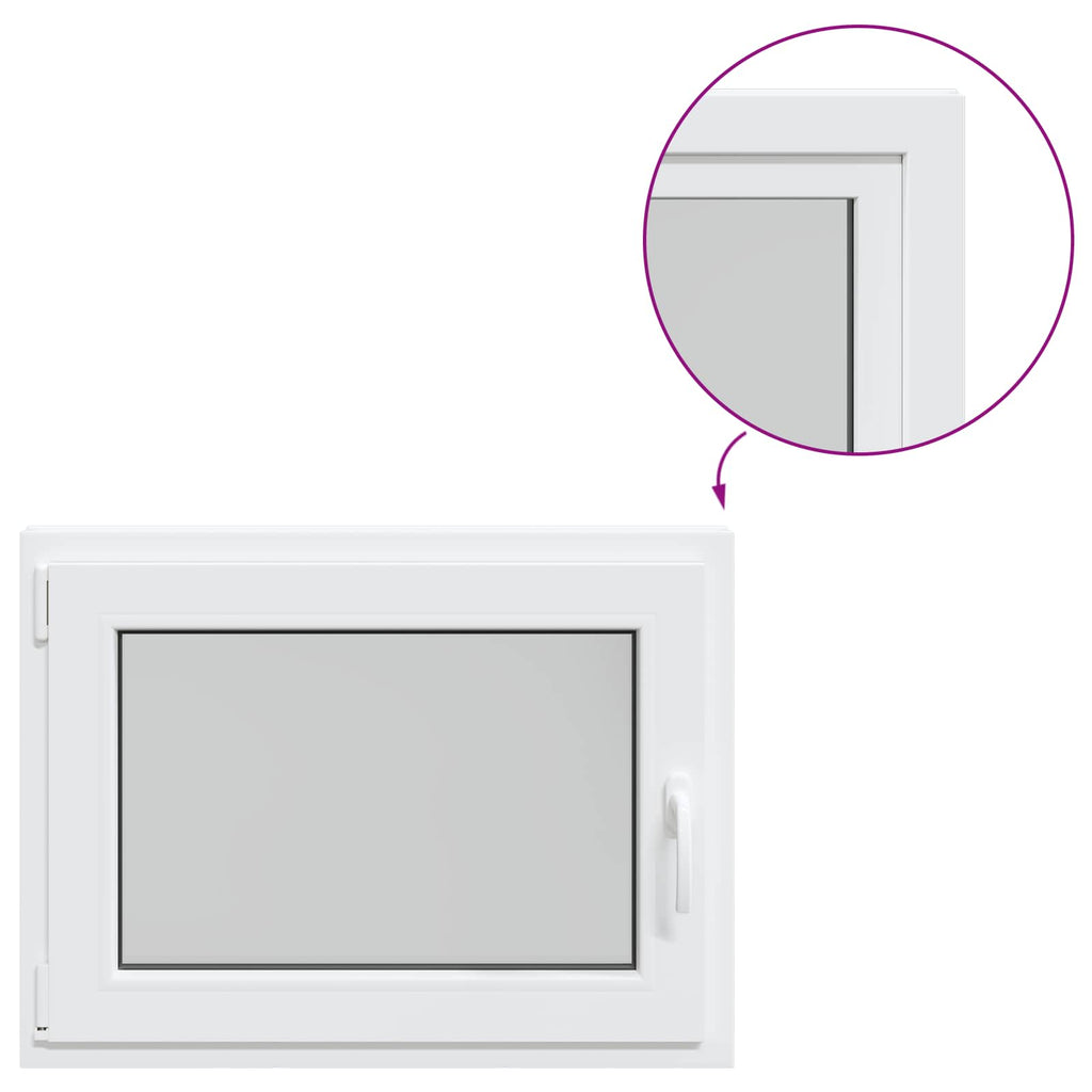 vidaXL Okno piwniczne RISOR 80 x 60 cm PVC i szkło Biały