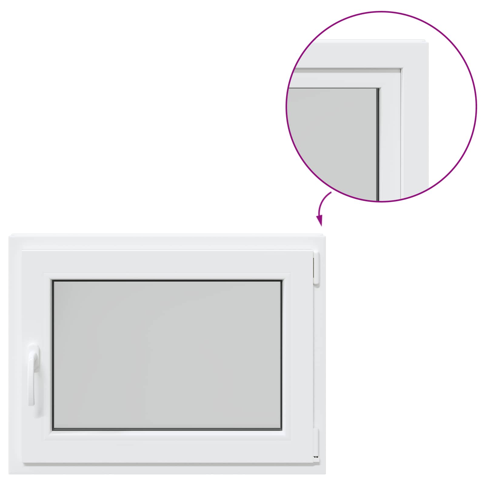 vidaXL Okno piwniczne RISOR 80 x 70 cm PVC i szkło Biały