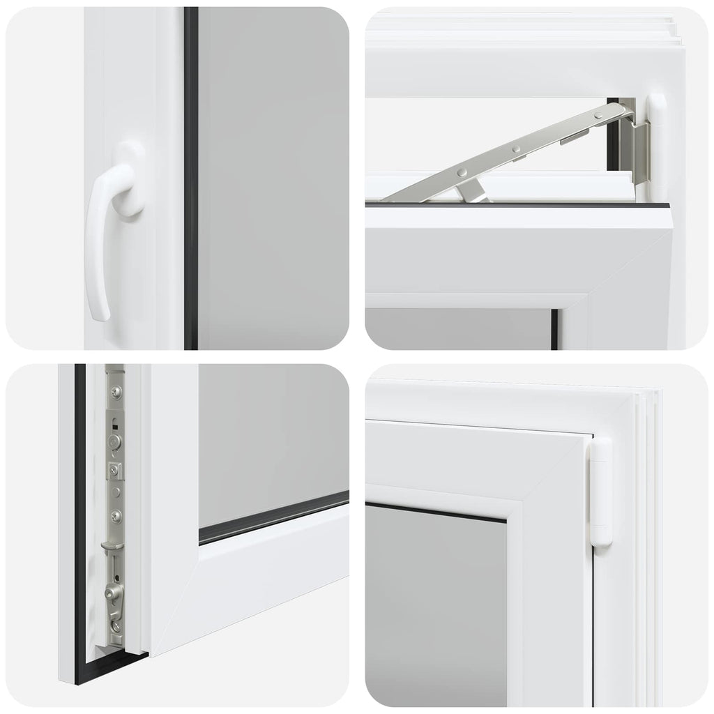 vidaXL Okno piwniczne RISOR 90 x 50 cm PVC i szkło Biały