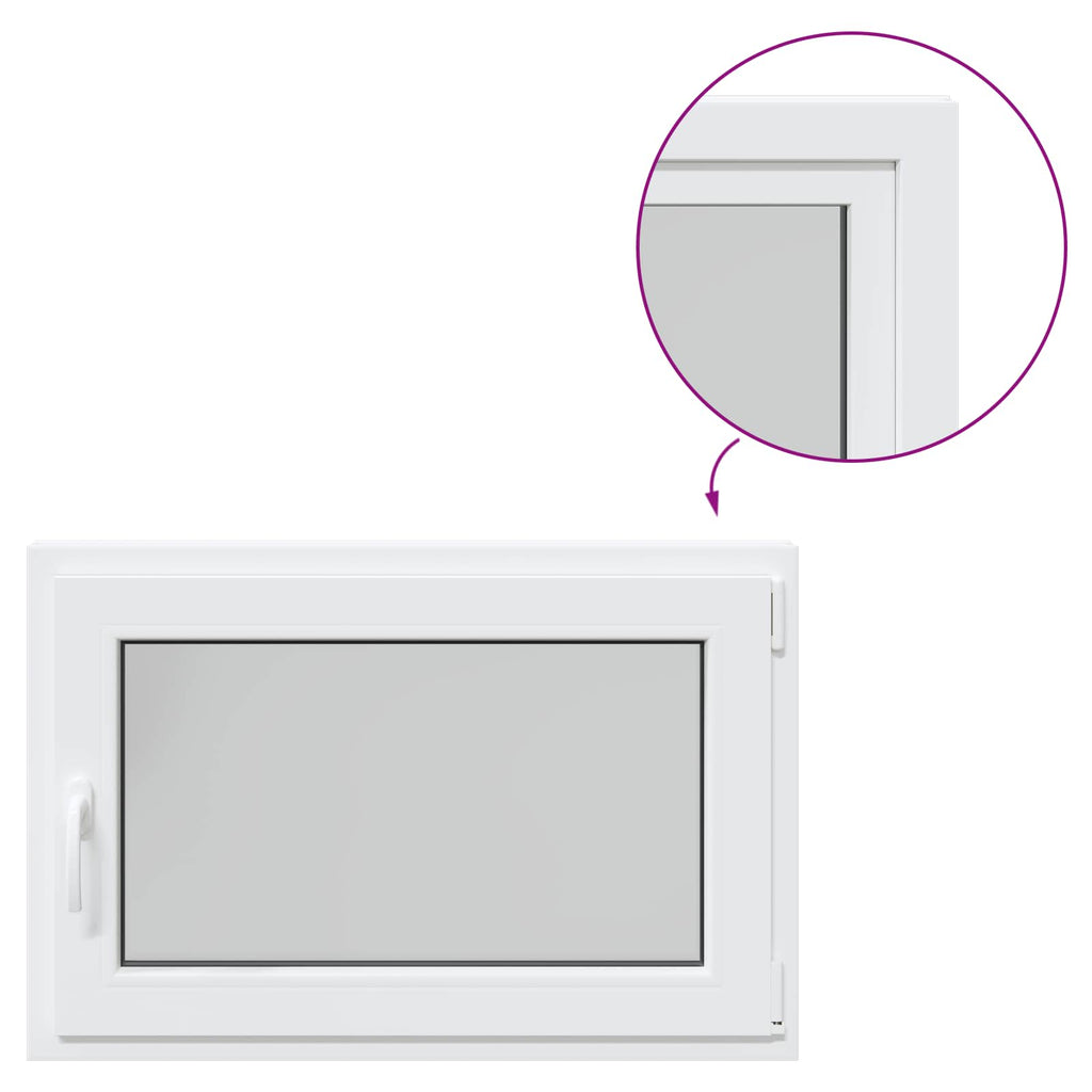 vidaXL Okno piwniczne RISOR 90 x 50 cm PVC i szkło Biały