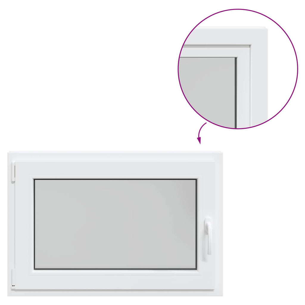 vidaXL Okno piwniczne RISOR 90 x 50 cm PVC i szkło Biały