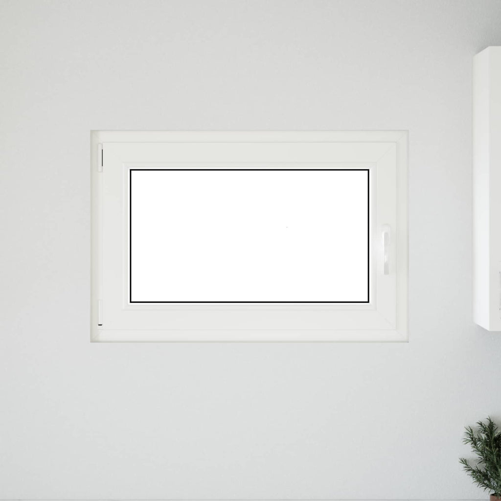vidaXL Okno piwniczne RISOR 90 x 50 cm PVC i szkło Biały