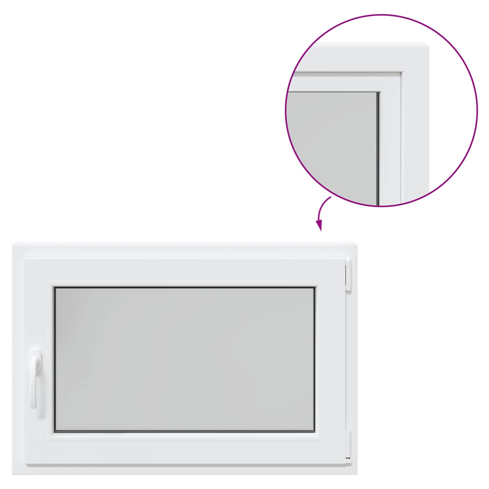 vidaXL Okno piwniczne RISOR 90 x 60 cm PVC i szkło Biały
