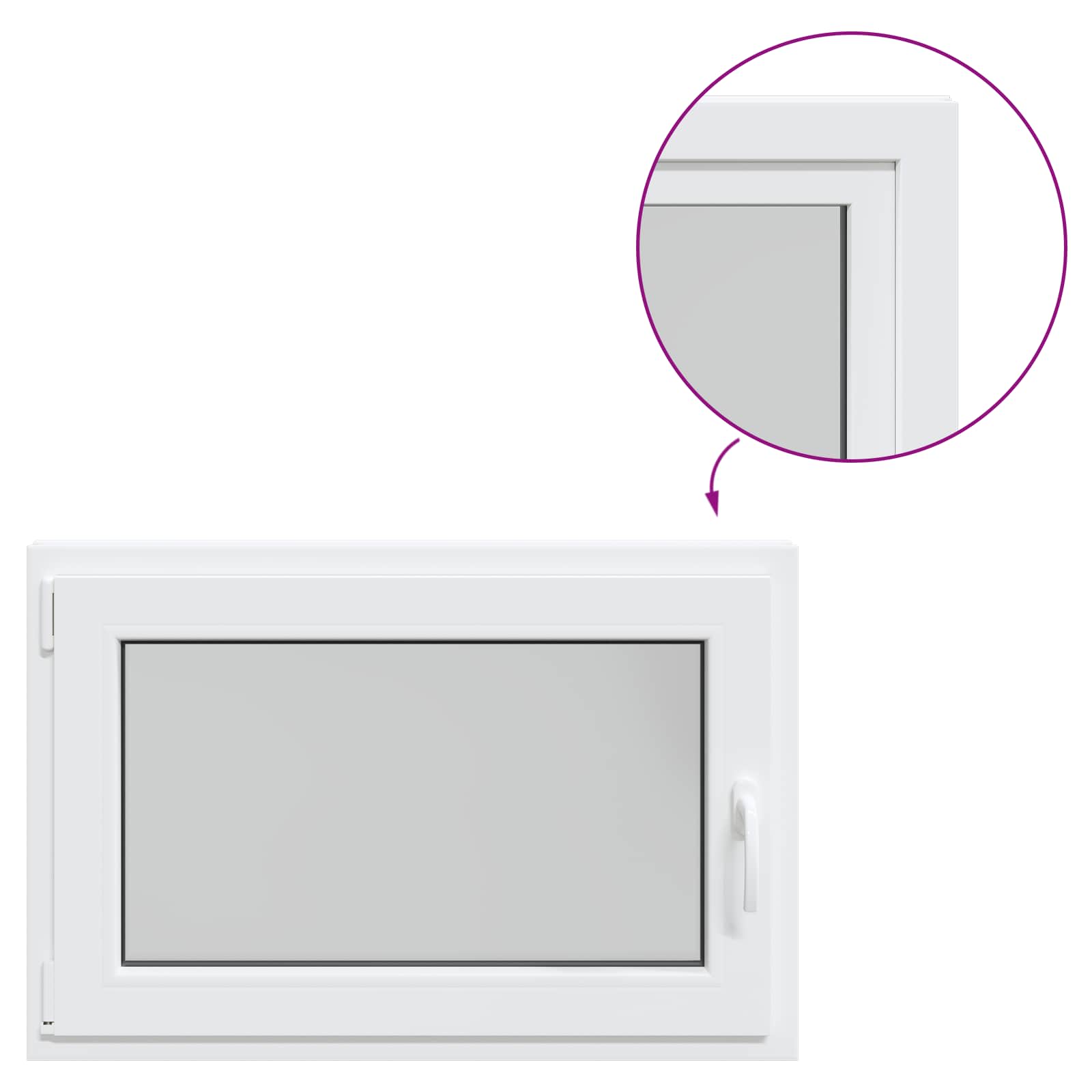 vidaXL Okno piwniczne RISOR 90 x 60 cm PVC i szkło Biały