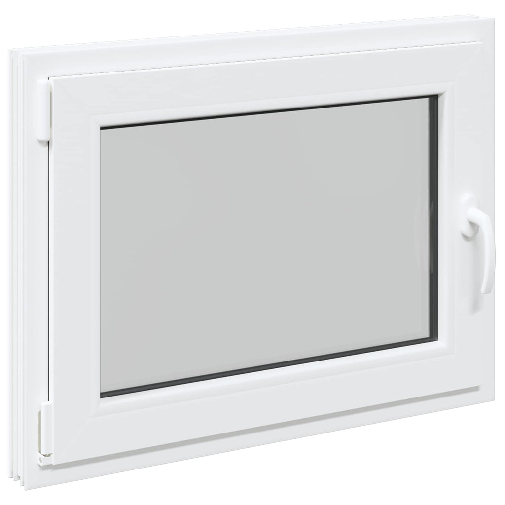 vidaXL Okno piwniczne RISOR 90 x 60 cm PVC i szkło Biały