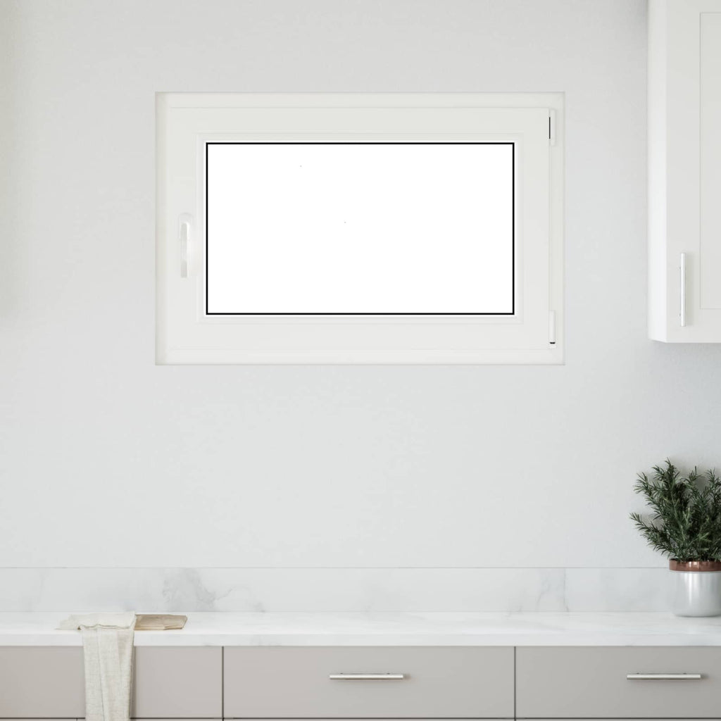 vidaXL Okno piwniczne RISOR 90 x 70 cm PVC i szkło Biały