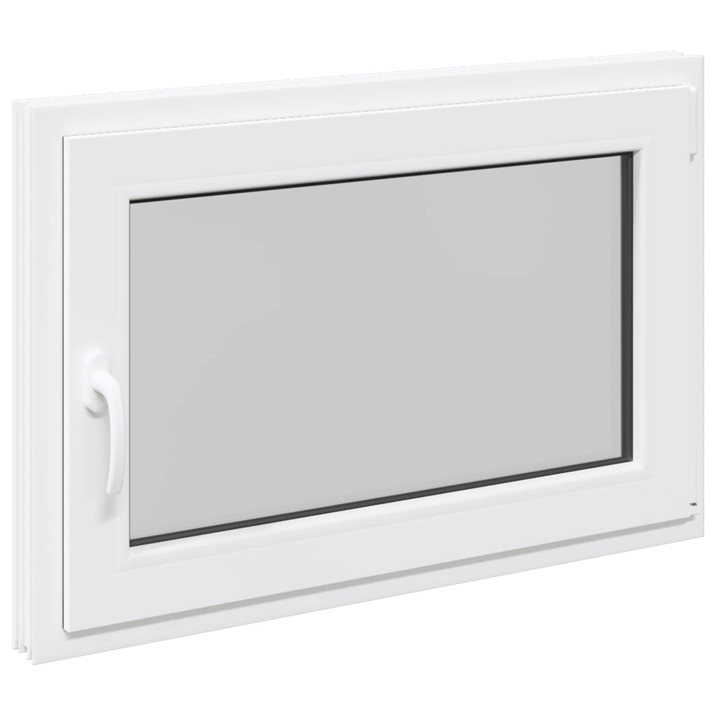 vidaXL Okno piwniczne RISOR 90 x 70 cm PVC i szkło Biały