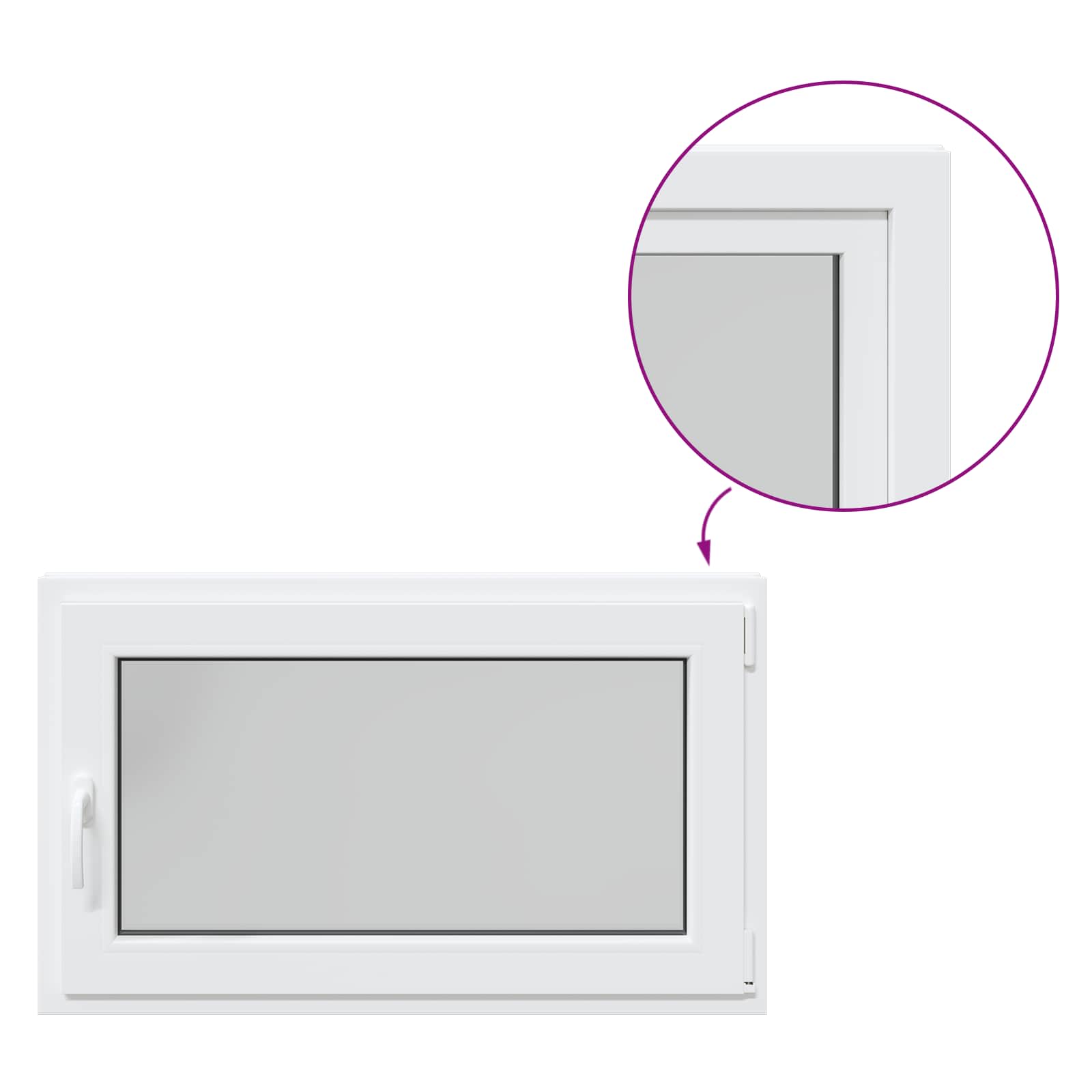 vidaXL Okno piwniczne RISOR 100 x 50 cm PVC i szkło Biały