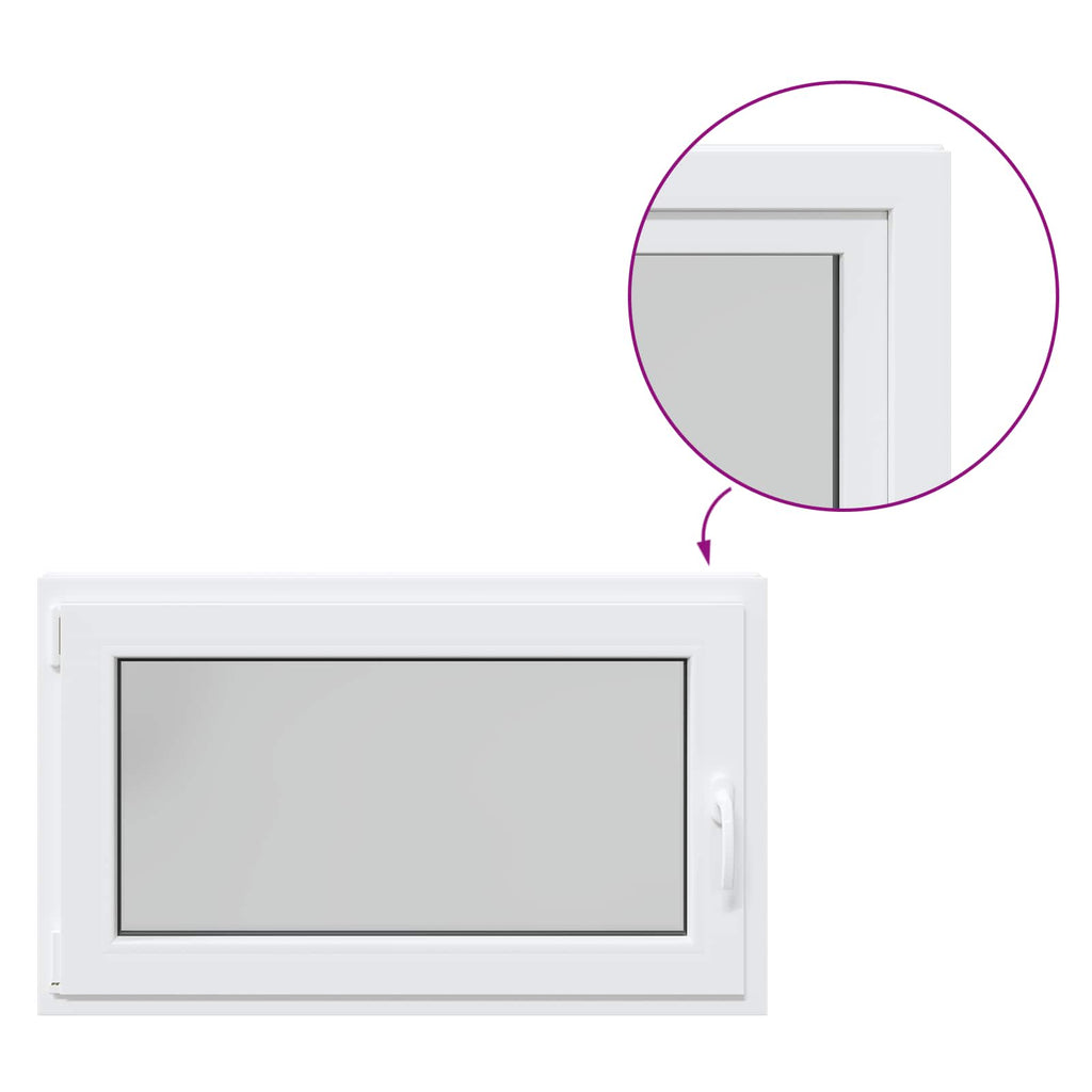 vidaXL Okno piwniczne RISOR 100 x 60 cm PVC i szkło Biały