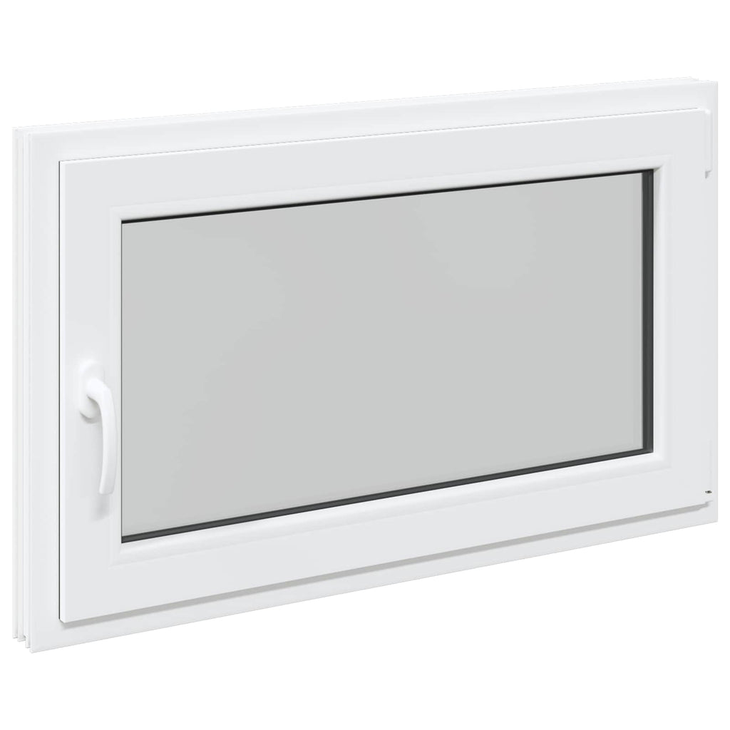 vidaXL Okno piwniczne RISOR 100 x 70 cm PVC i szkło Biały
