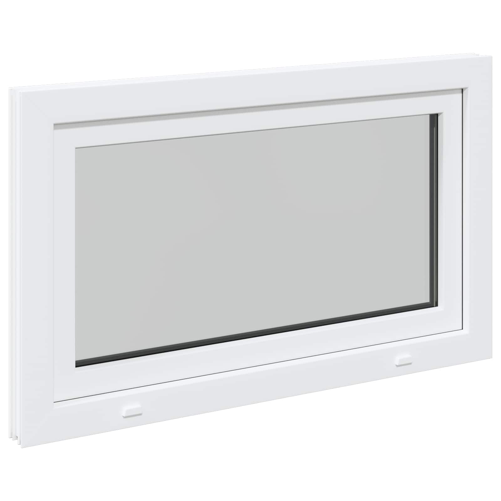 vidaXL Okno piwniczne RISOR 100 x 70 cm PVC i szkło Biały
