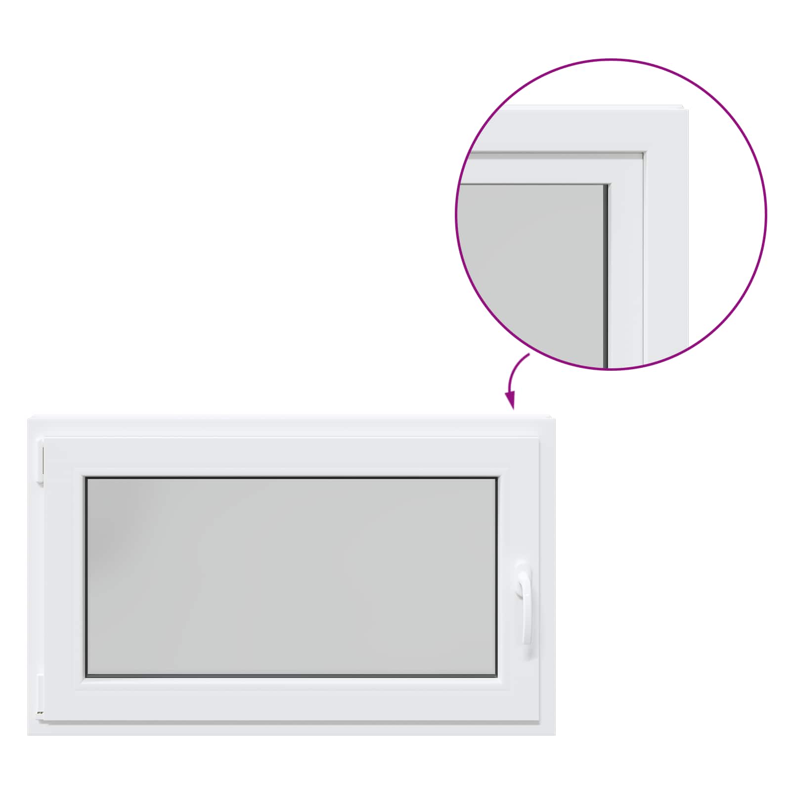 vidaXL Okno piwniczne RISOR 100 x 70 cm PVC i szkło Biały