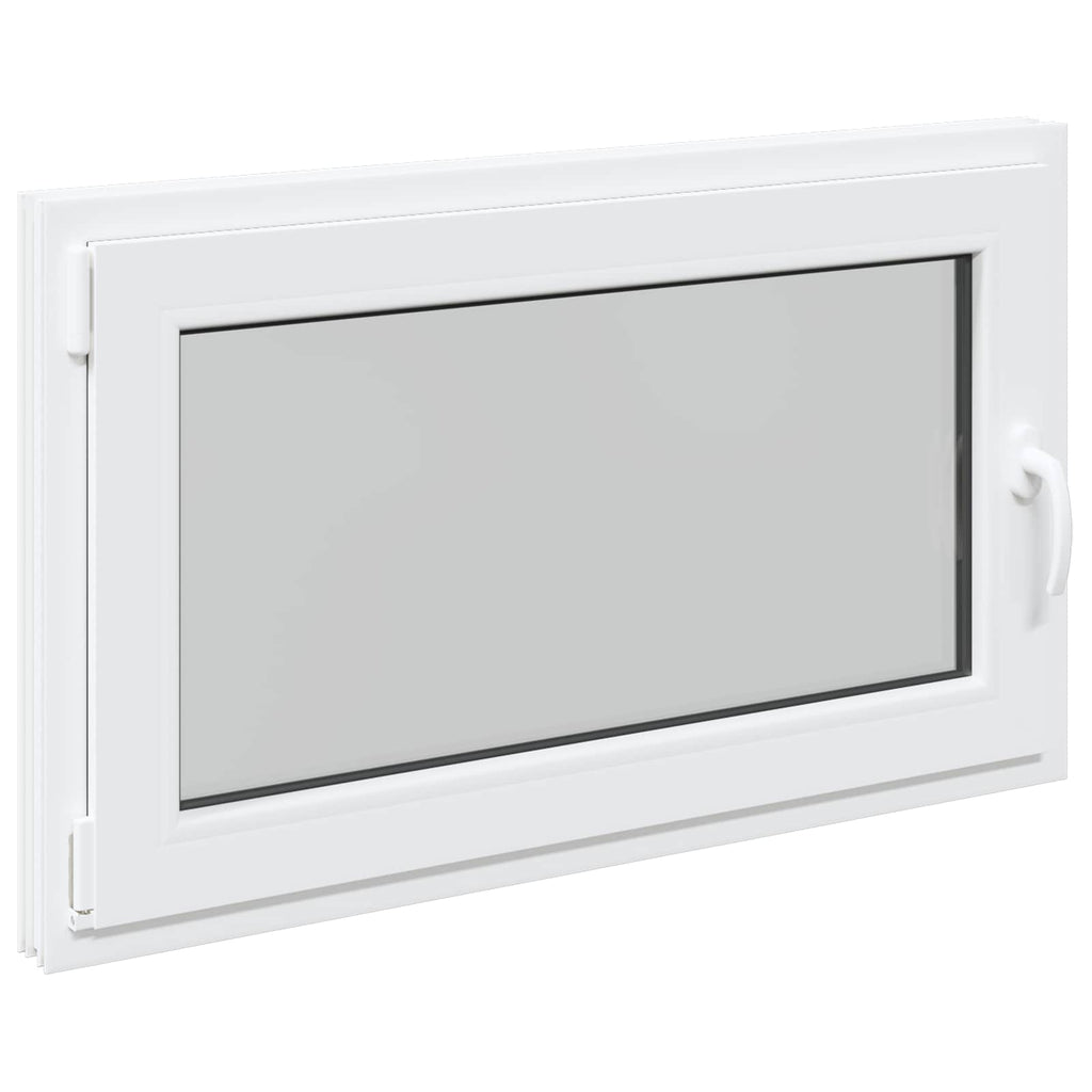 vidaXL Okno piwniczne RISOR 100 x 70 cm PVC i szkło Biały