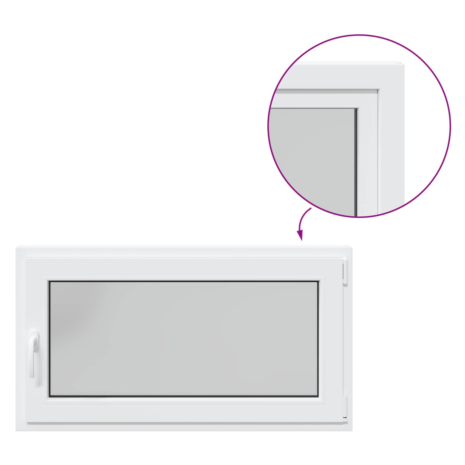 vidaXL Okno piwniczne RISOR 110 x 50 cm PVC i szkło Biały
