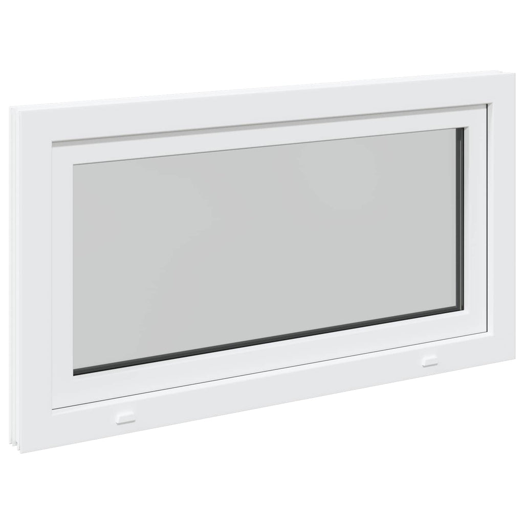 vidaXL Okno piwniczne RISOR 110 x 50 cm PVC i szkło Biały