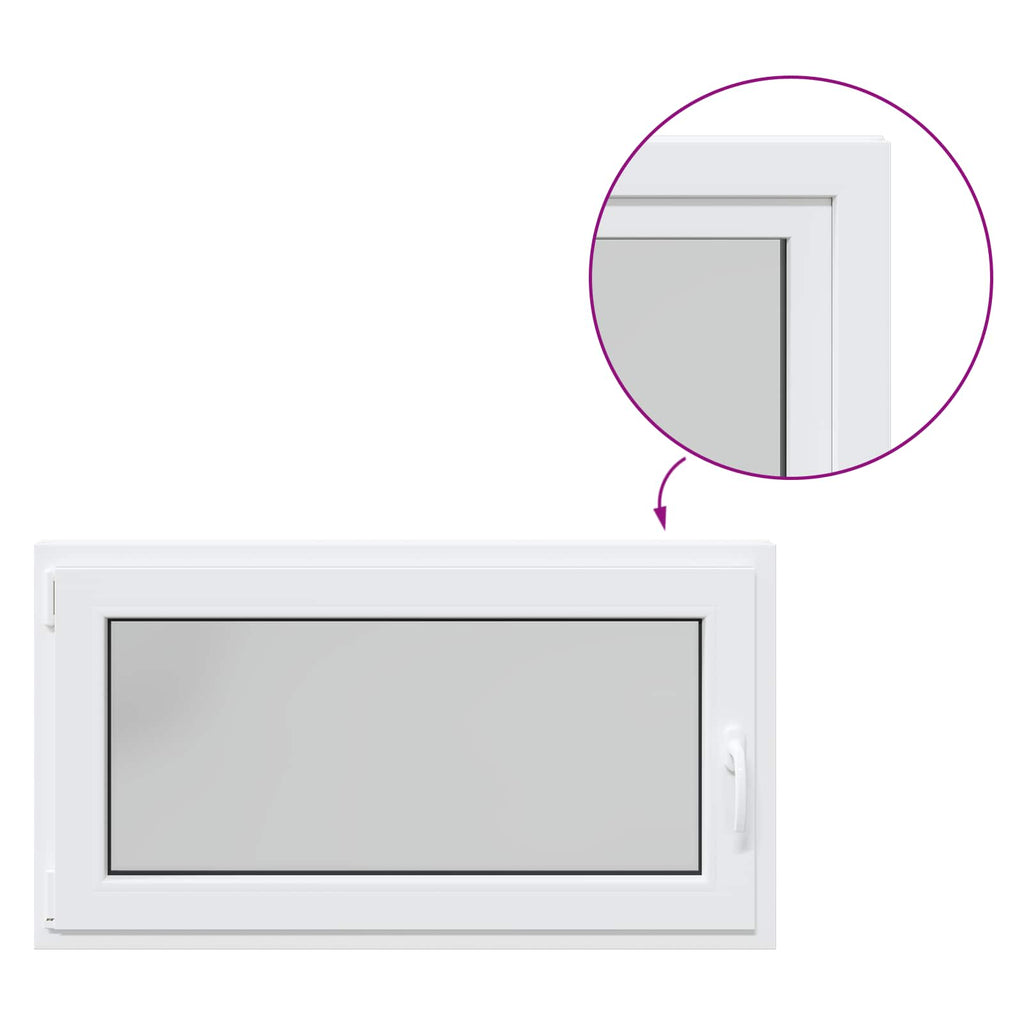 vidaXL Okno piwniczne RISOR 110 x 50 cm PVC i szkło Biały