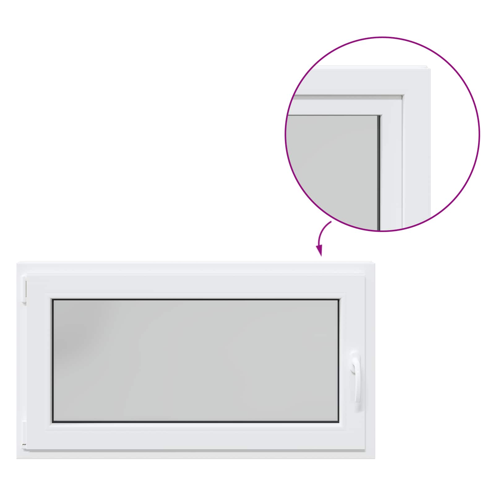 vidaXL Okno piwniczne RISOR 110 x 60 cm PVC i szkło Biały