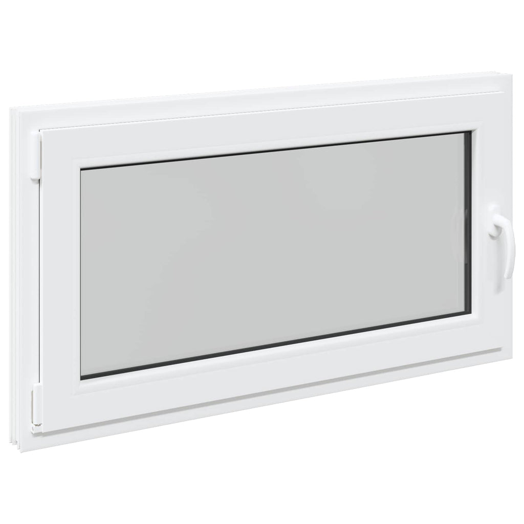 vidaXL Okno piwniczne RISOR 110 x 60 cm PVC i szkło Biały