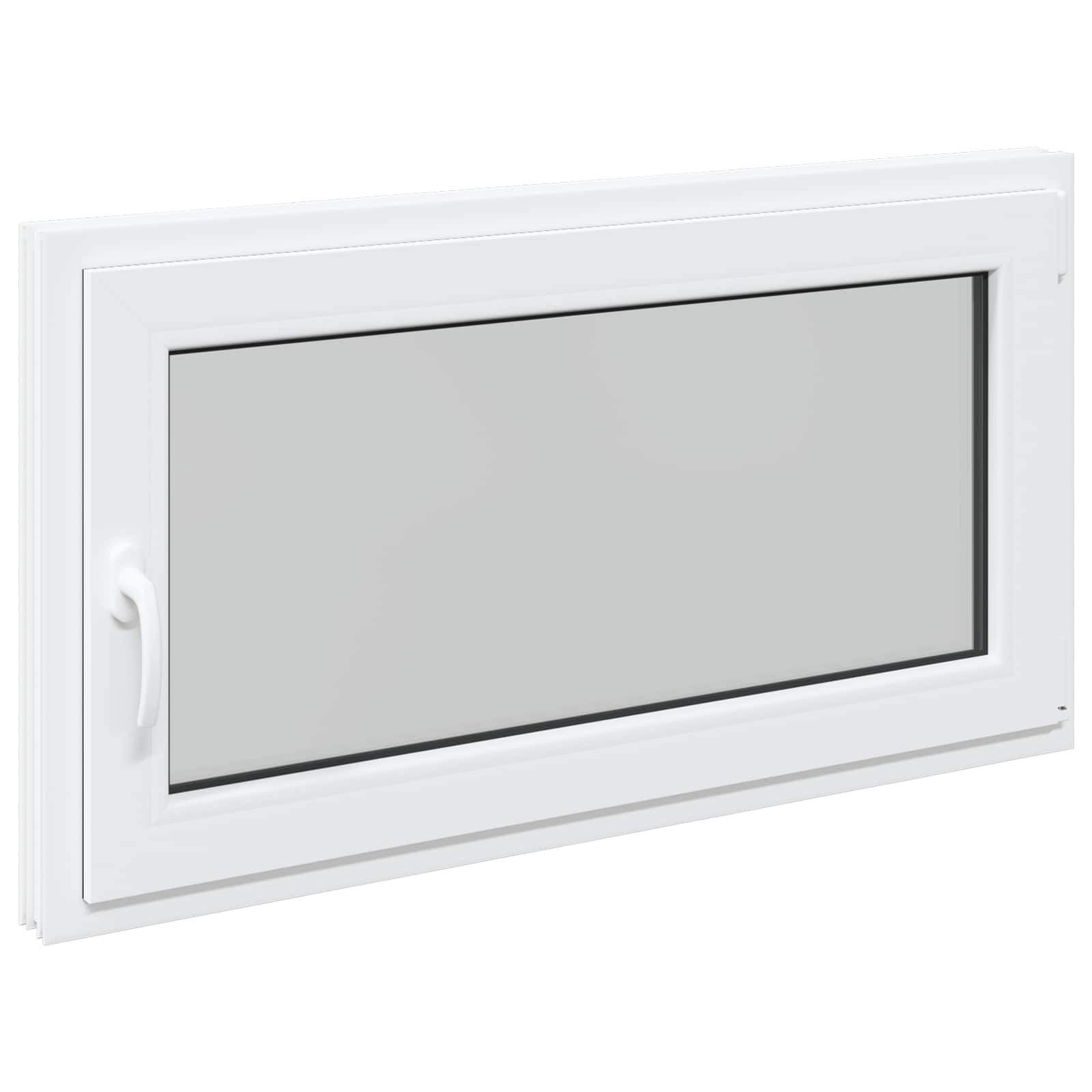 vidaXL Okno piwniczne RISOR 110 x 70 cm PVC i szkło Biały