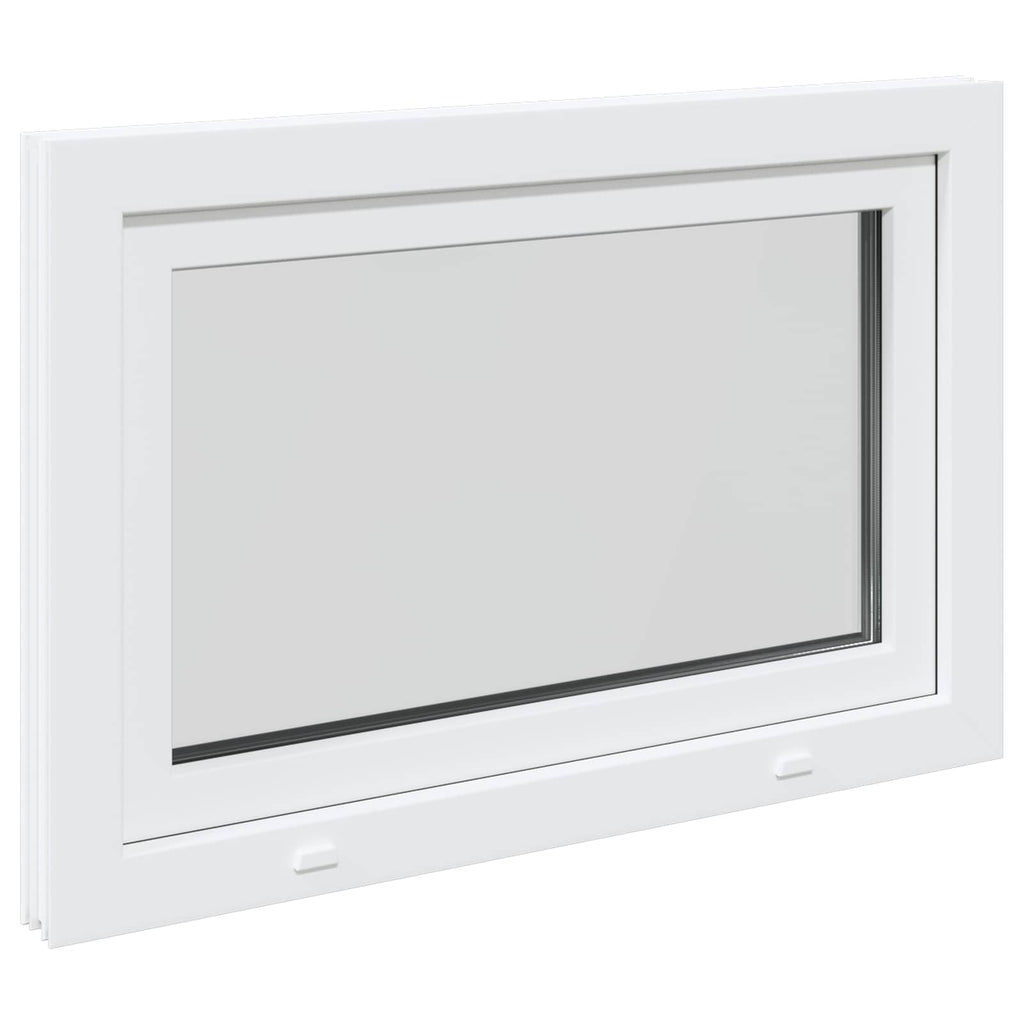 vidaXL Okno piwniczne RISOR 110 x 70 cm PVC i szkło Biały