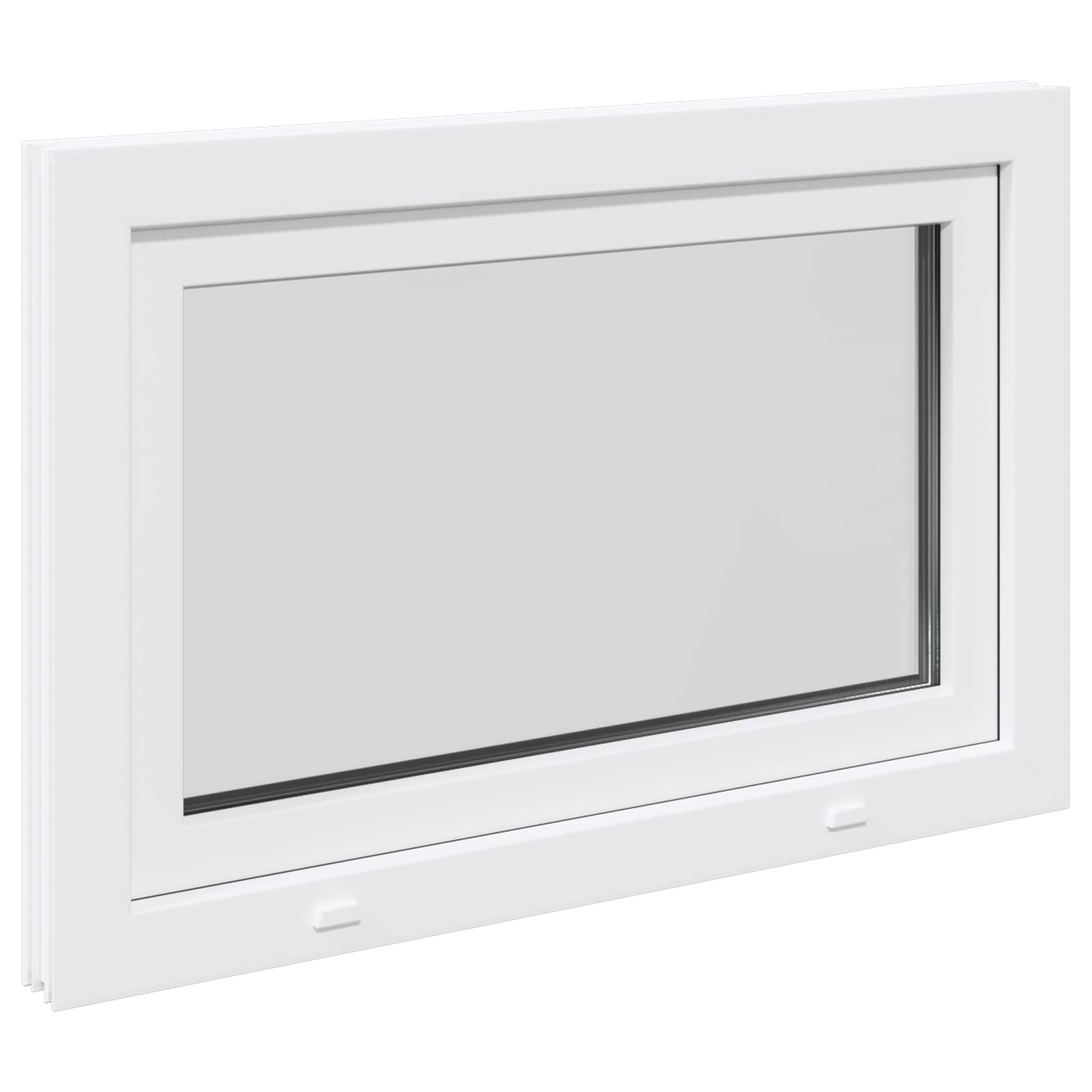 vidaXL Okno piwniczne RISOR 110 x 70 cm PVC i szkło Biały