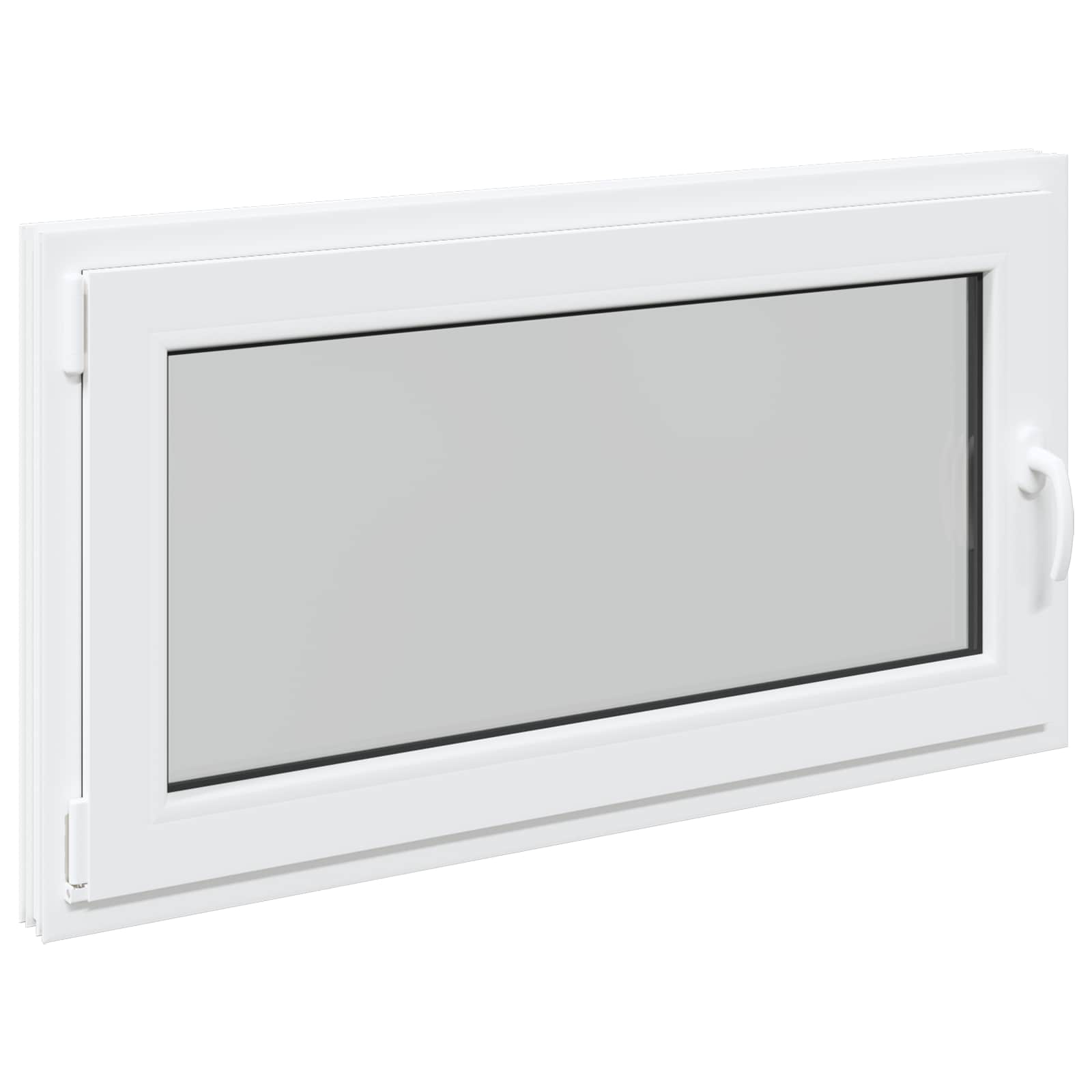 vidaXL Okno piwniczne RISOR 110 x 70 cm PVC i szkło Biały