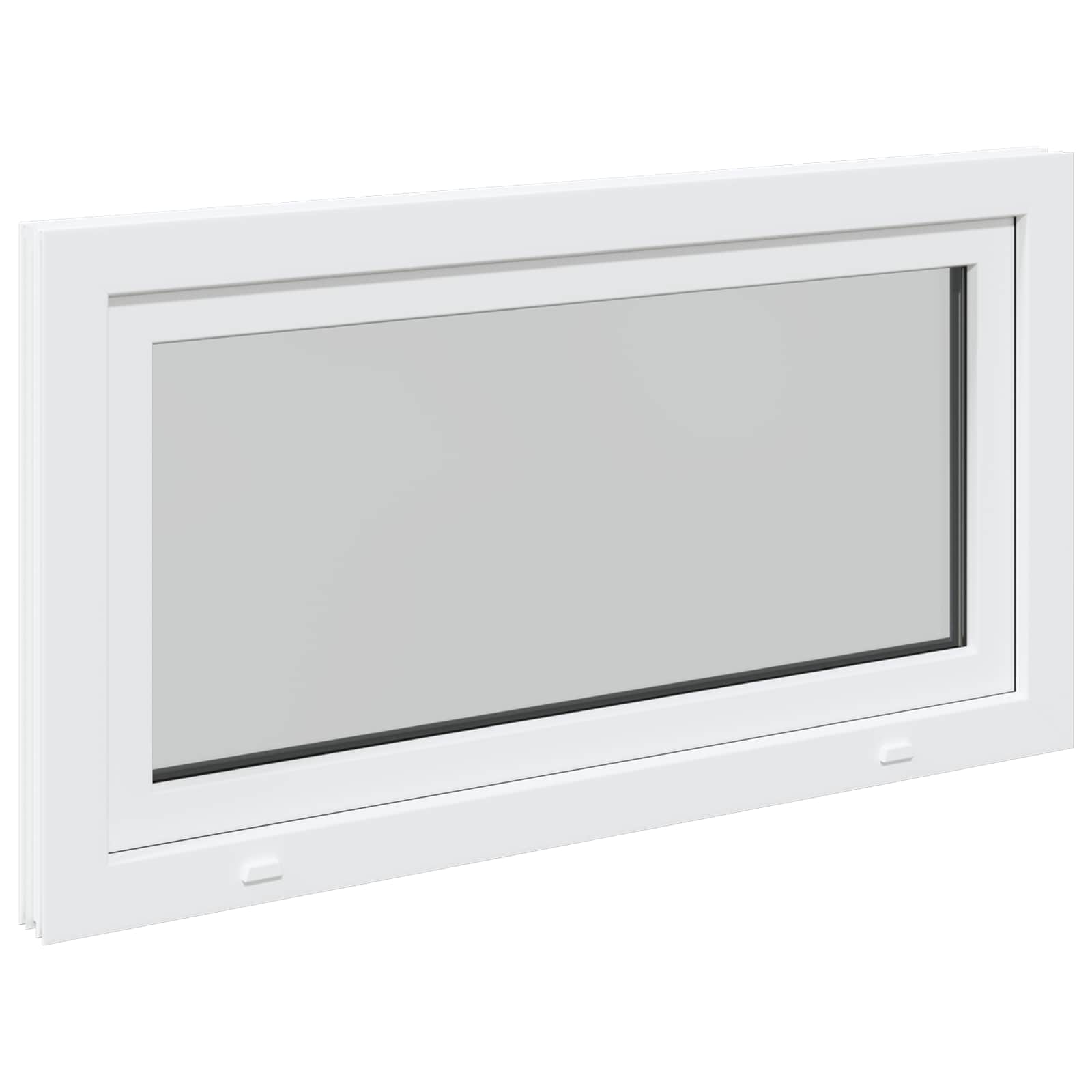 vidaXL Okno piwniczne RISOR 110 x 70 cm PVC i szkło Biały