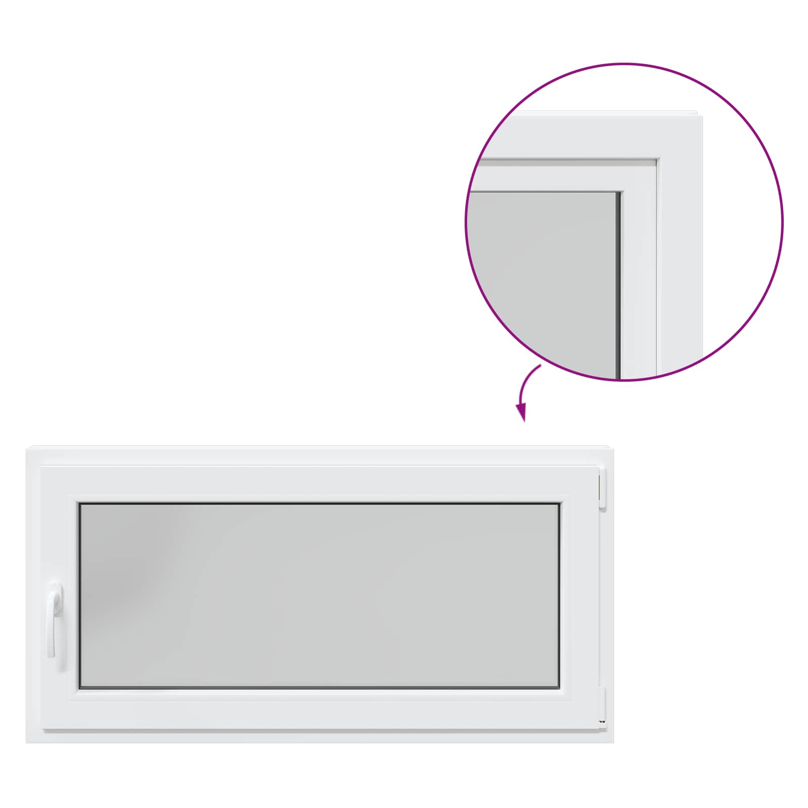 vidaXL Okno piwniczne RISOR 120 x 60 cm PVC i szkło Biały