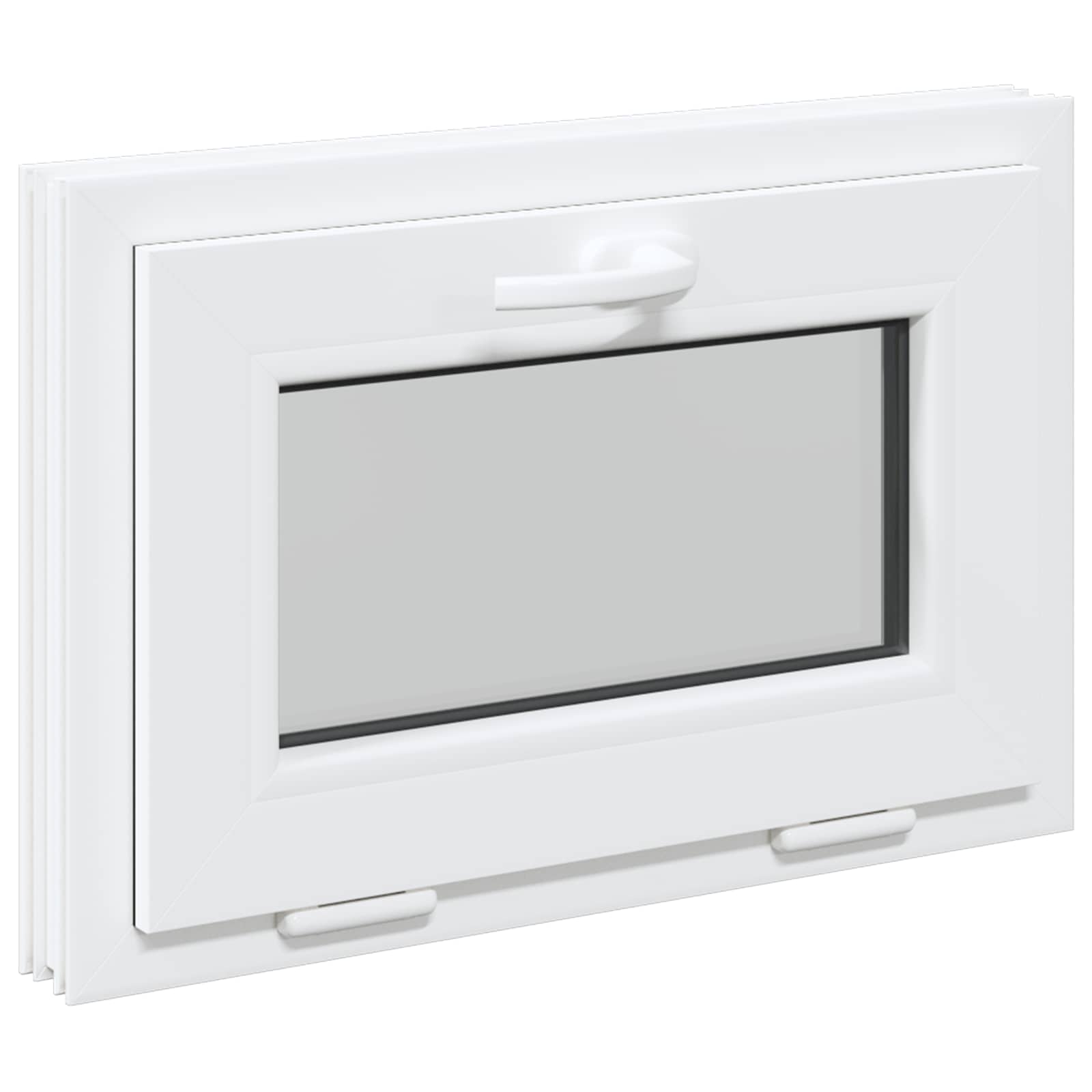 vidaXL Okno piwniczne RISOR 60 x 40 cm PVC i szkło Biały