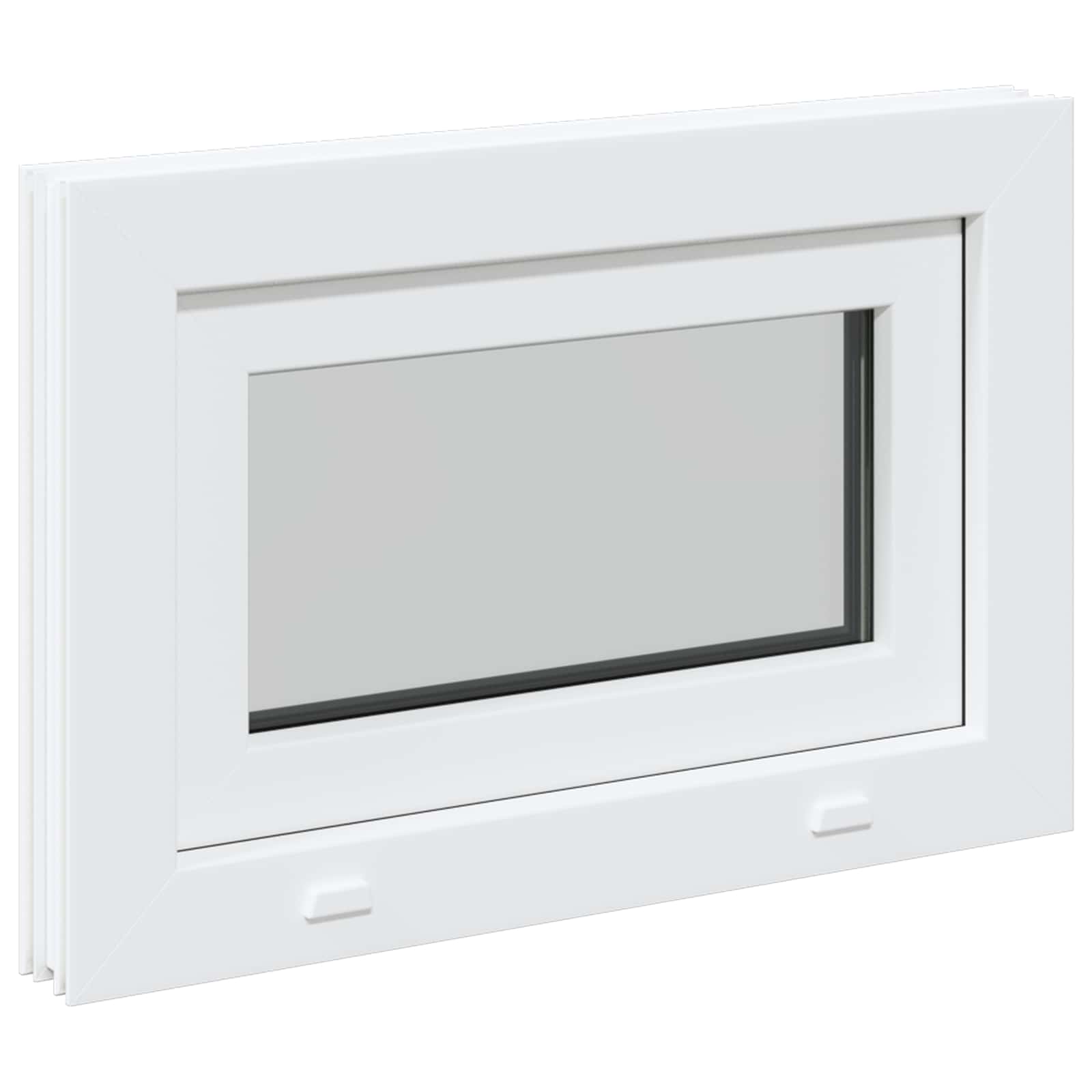 vidaXL Okno piwniczne RISOR 60 x 40 cm PVC i szkło Biały
