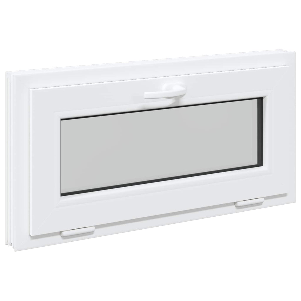 vidaXL Okno piwniczne RISOR 80 x 40 cm PVC i szkło Biały
