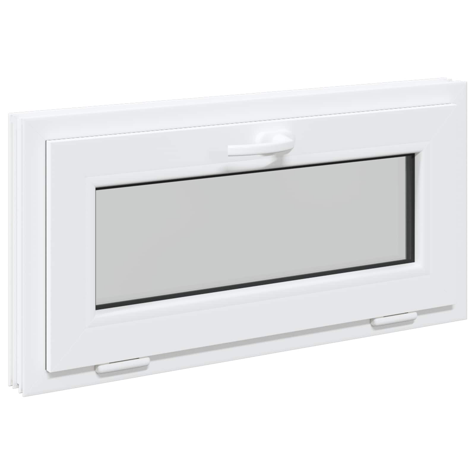 vidaXL Okno piwniczne RISOR 80 x 40 cm PVC i szkło Biały