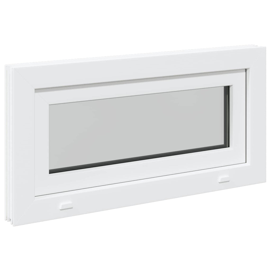 vidaXL Okno piwniczne RISOR 80 x 40 cm PVC i szkło Biały