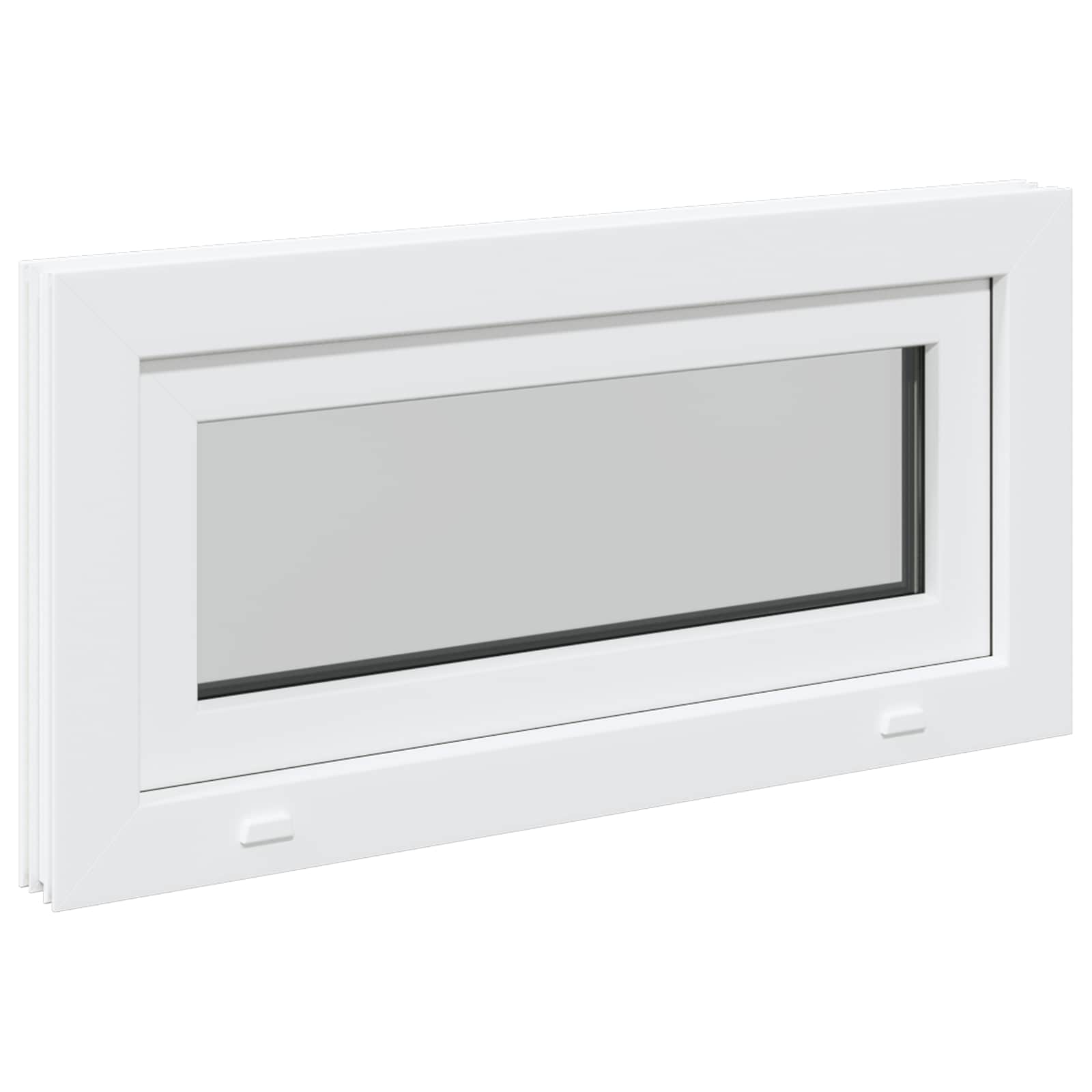 vidaXL Okno piwniczne RISOR 80 x 40 cm PVC i szkło Biały
