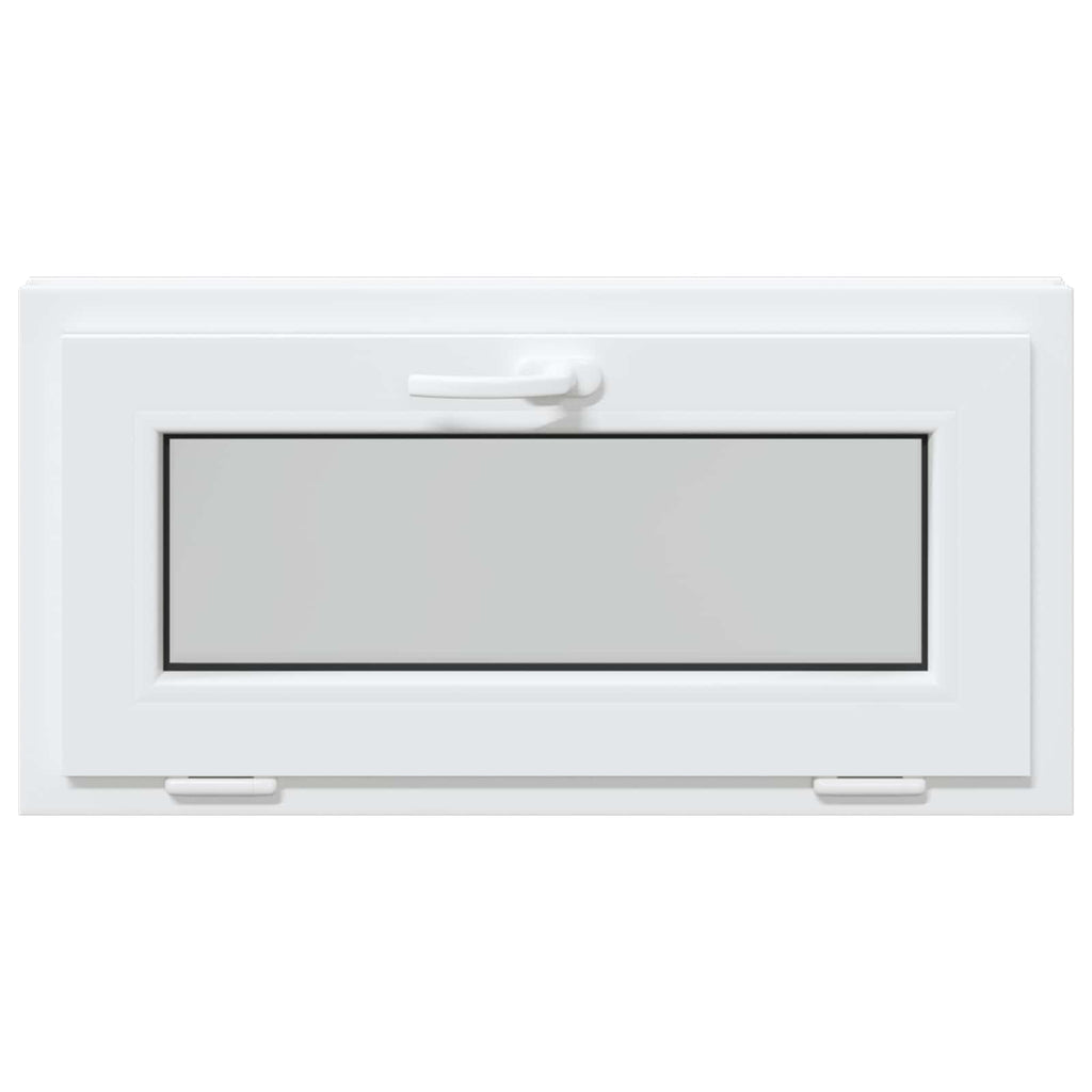 vidaXL Okno piwniczne RISOR 80 x 40 cm PVC i szkło Biały