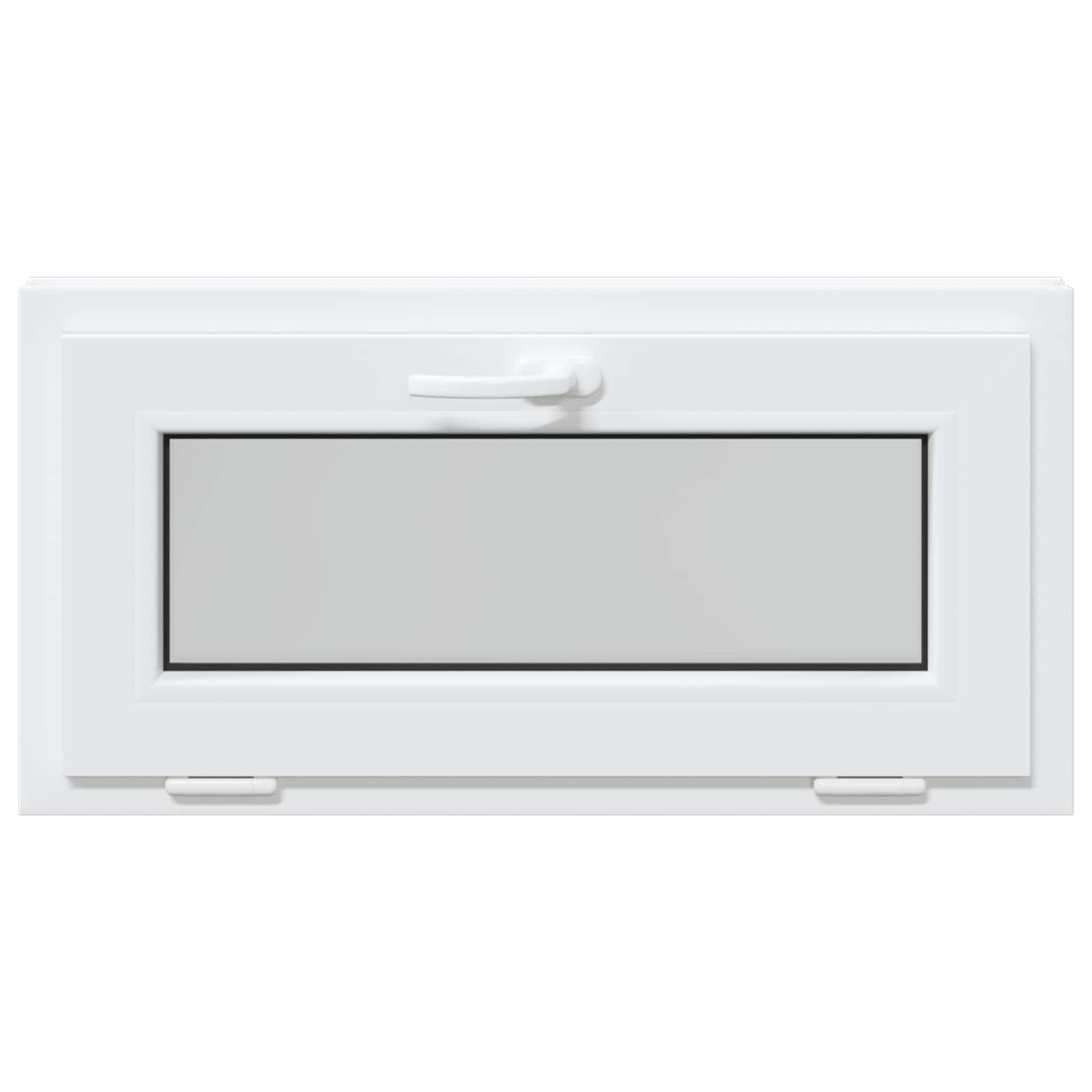 vidaXL Okno piwniczne RISOR 80 x 40 cm PVC i szkło Biały